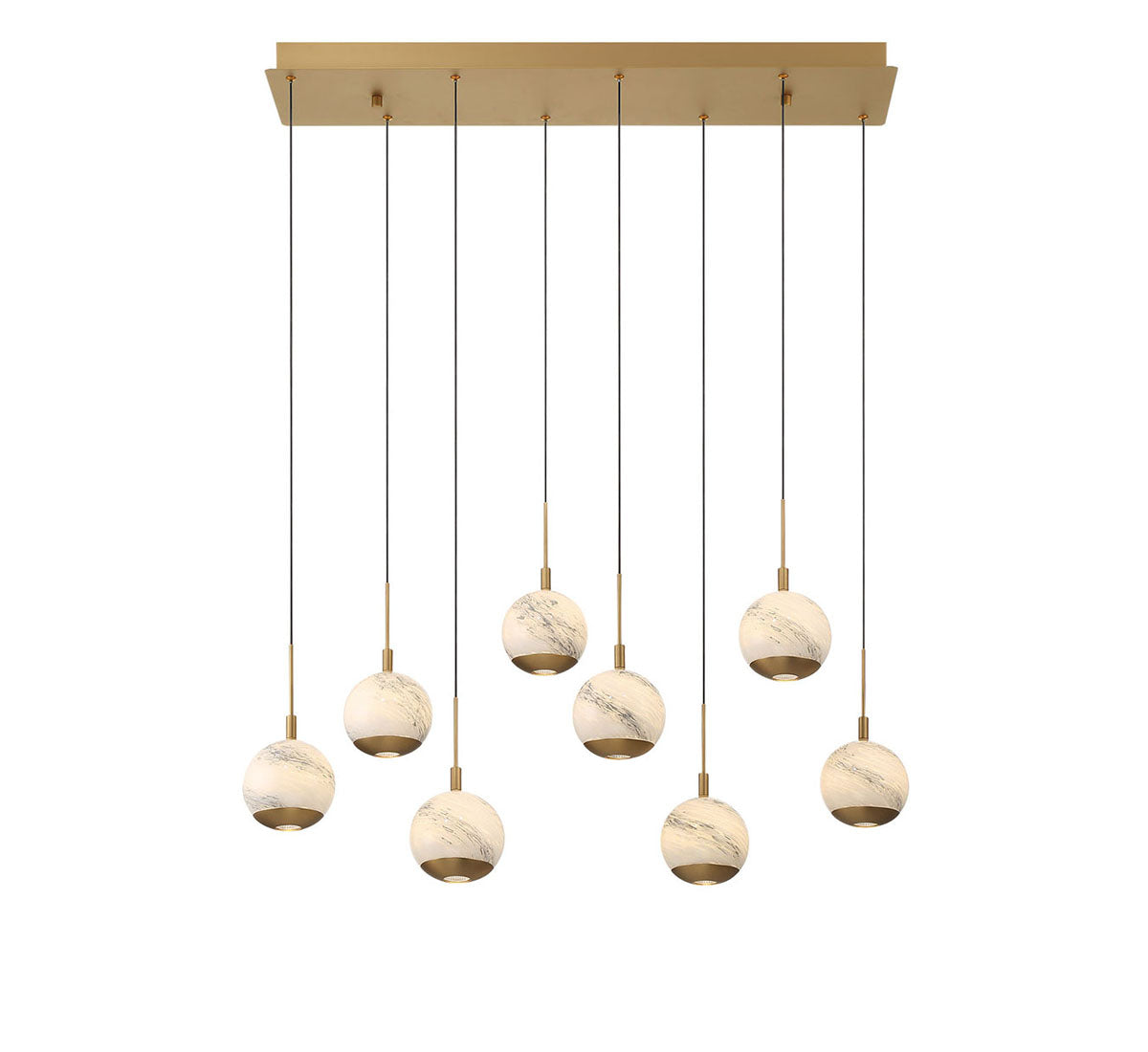 Baveno 8 Light Rectangular LED Chandelier
