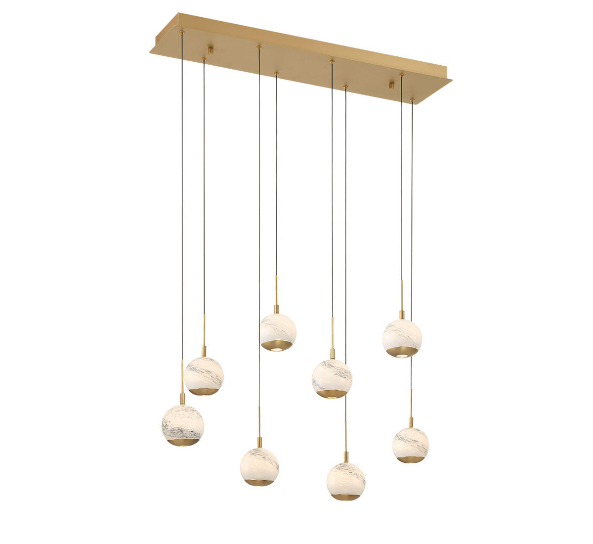 Baveno 8 Light Rectangular LED Chandelier