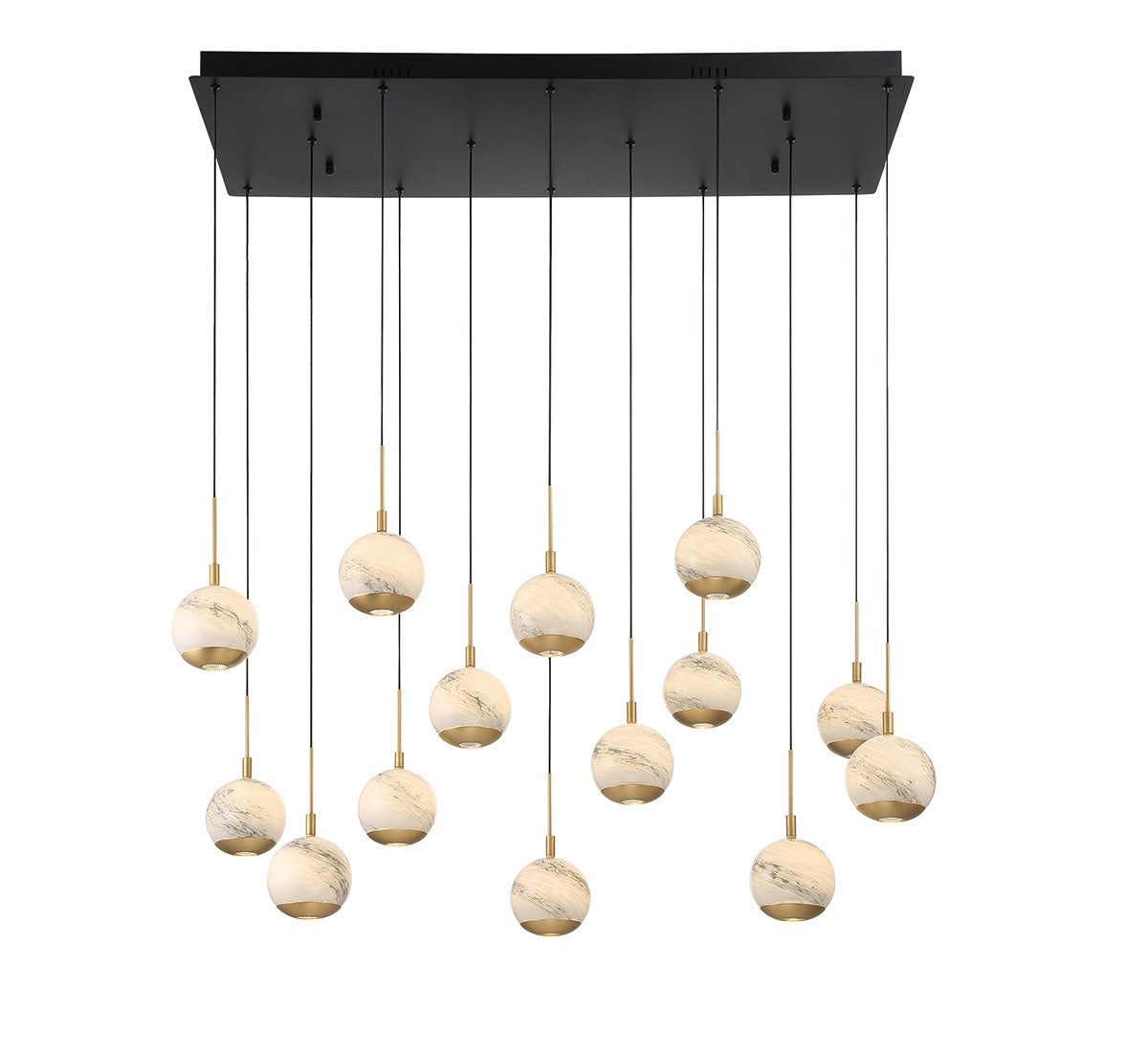 Baveno 14 Light Rectangular LED Chandelier