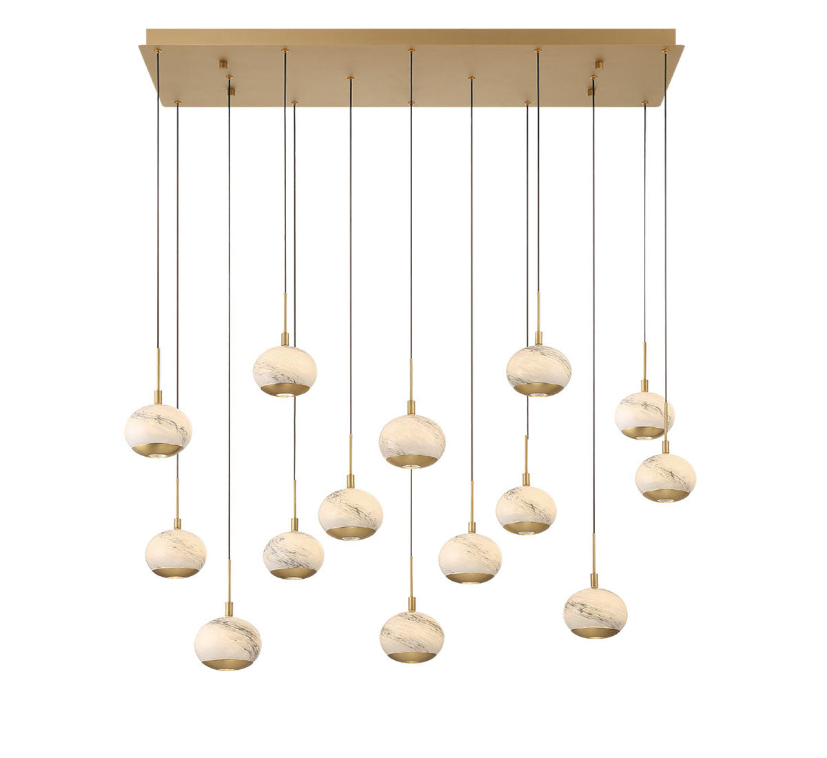 Baveno 14 Light Rectangular LED Chandelier