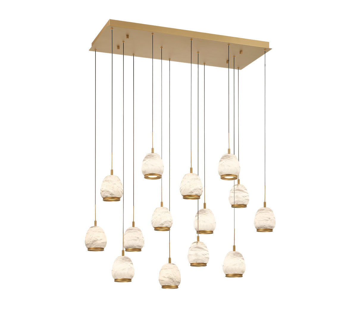 Lucidata 14 Light Rectangular LED Chandelier