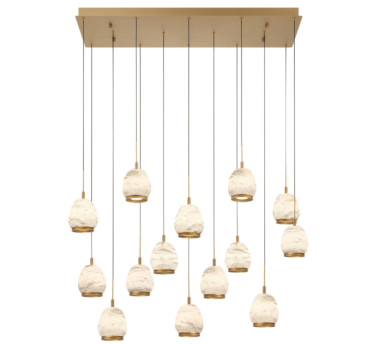 Lucidata 14 Light Rectangular LED Chandelier
