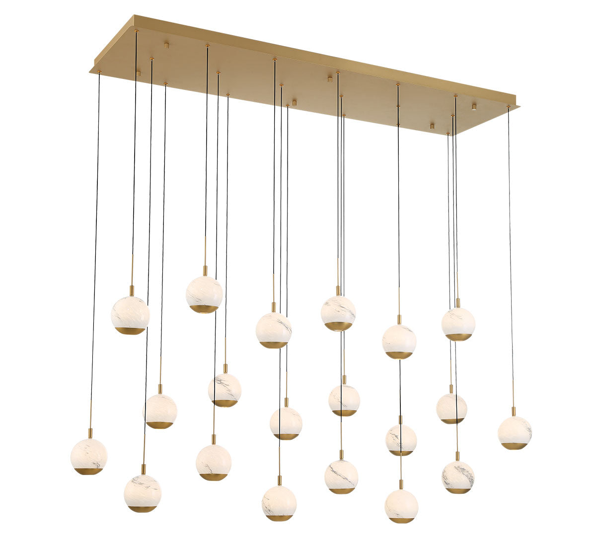 Baveno 20 Light Rectangular LED Chandelier