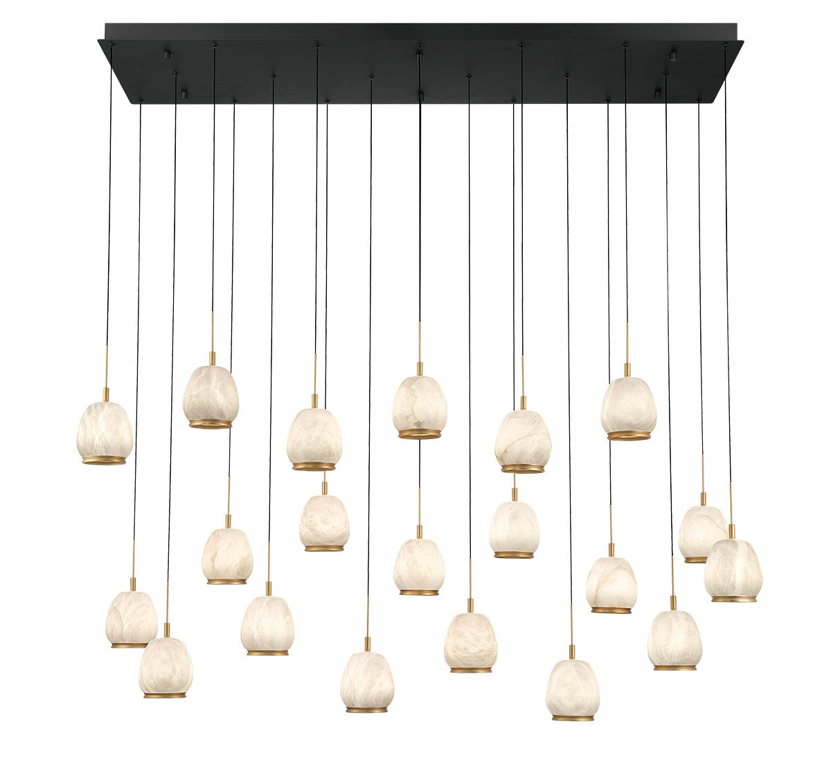 Lucidata 20 Light Rectangular LED Chandelier