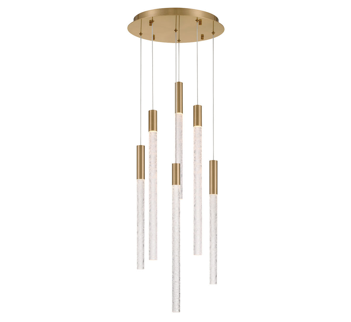 Gravina 6 Light LED Chandelier Brushed Brass