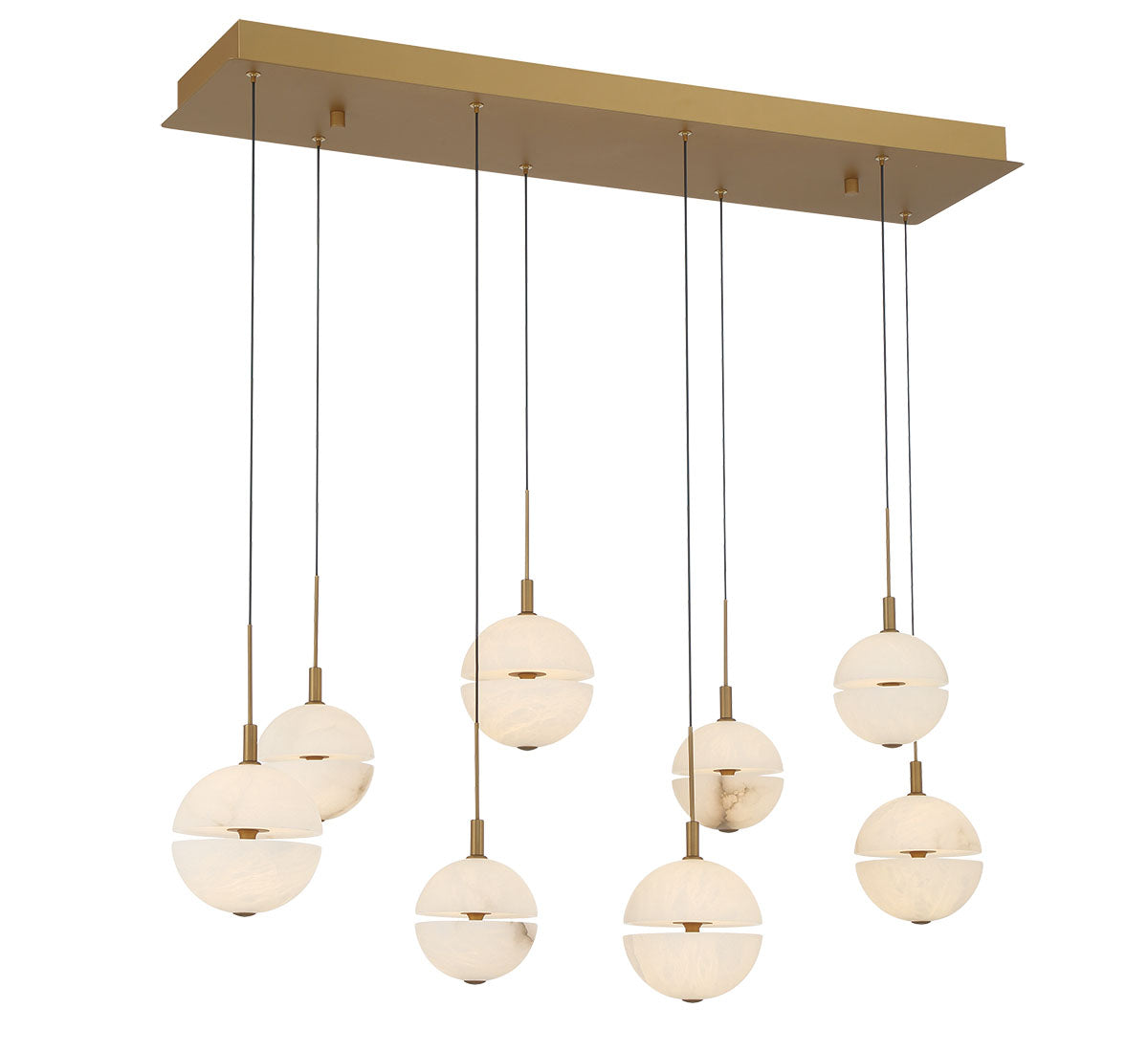 Corfu 8 Light Rectangular LED Chandelier