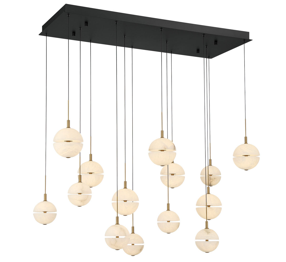 Corfu 14 Light Rectangular LED Chandelier