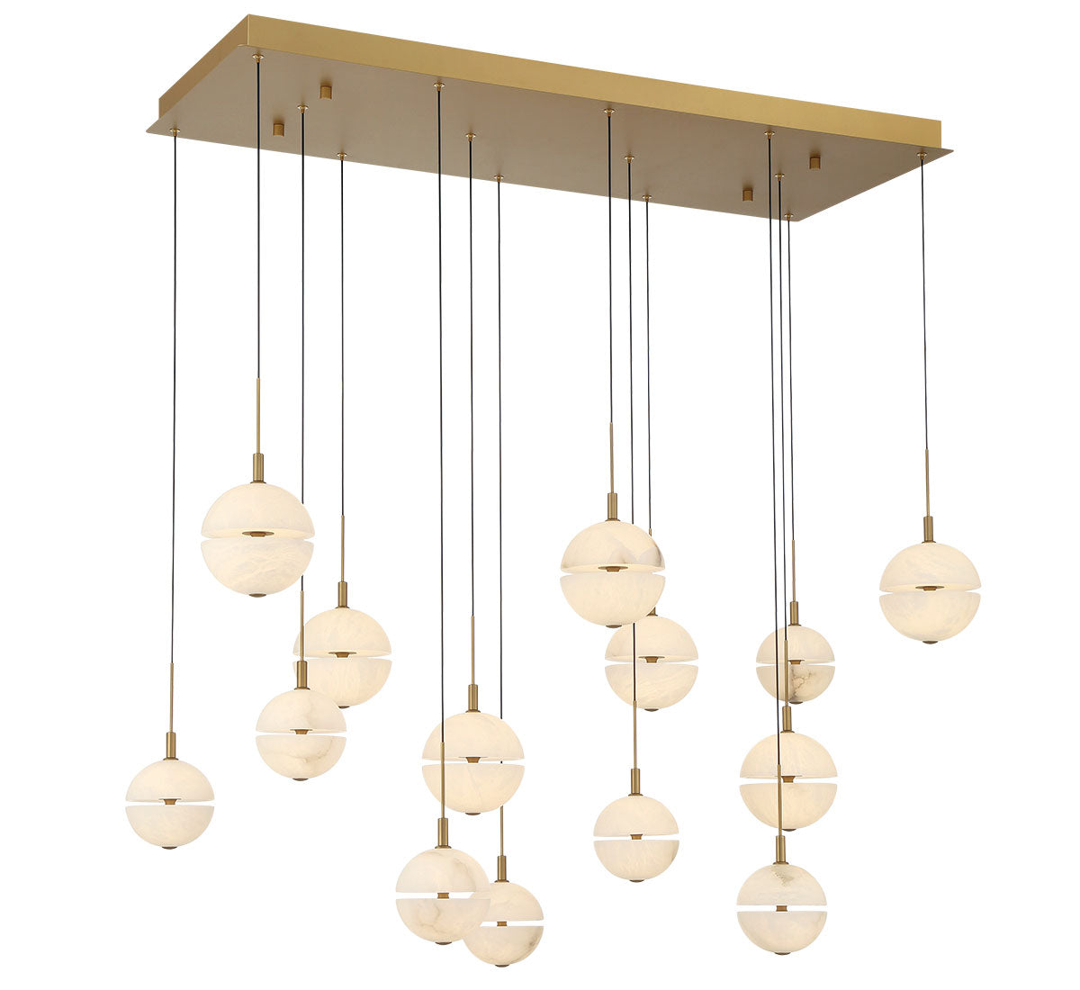 Corfu 14 Light Rectangular LED Chandelier