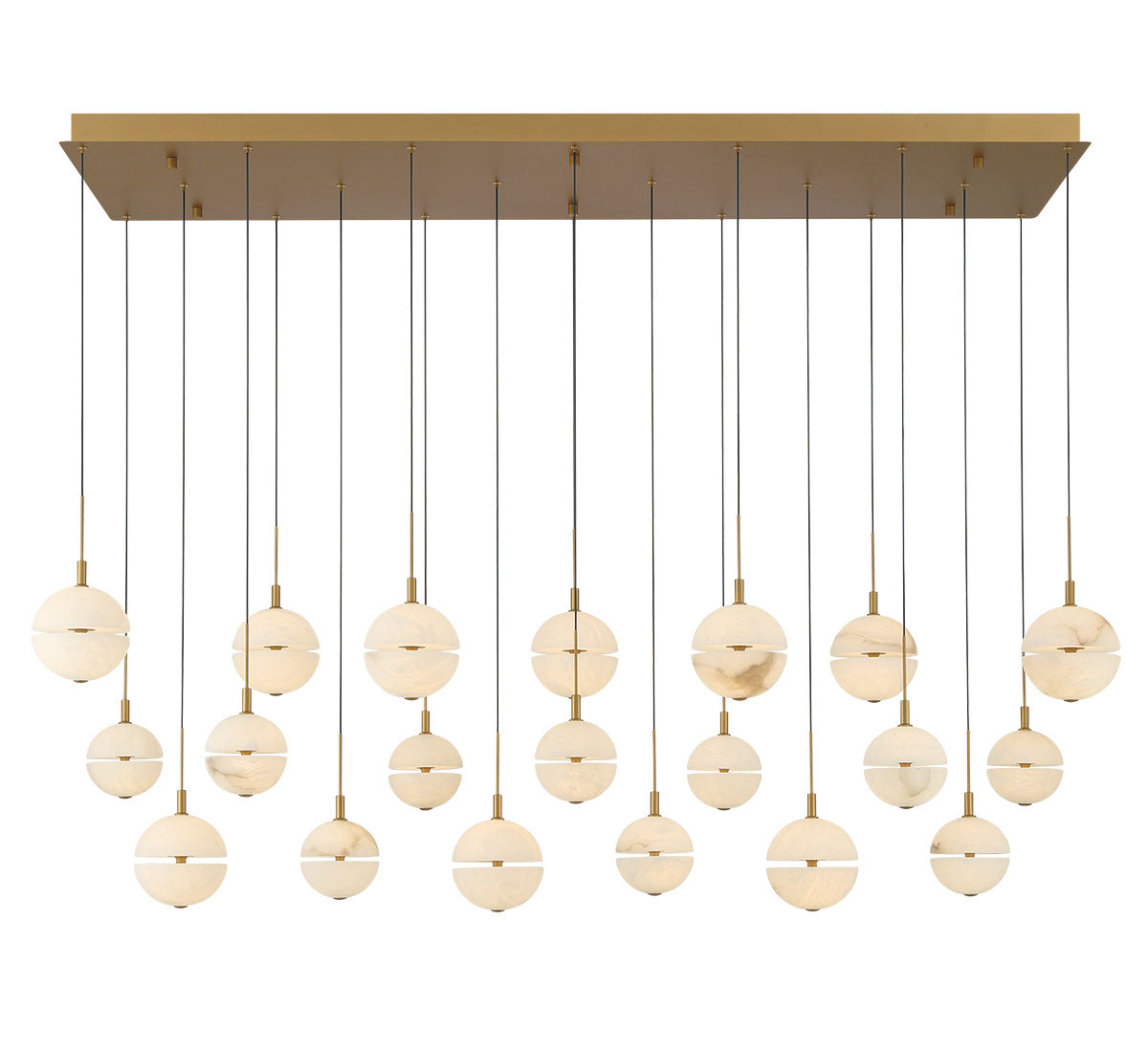 Corfu 20 Light Rectangular LED Chandelier