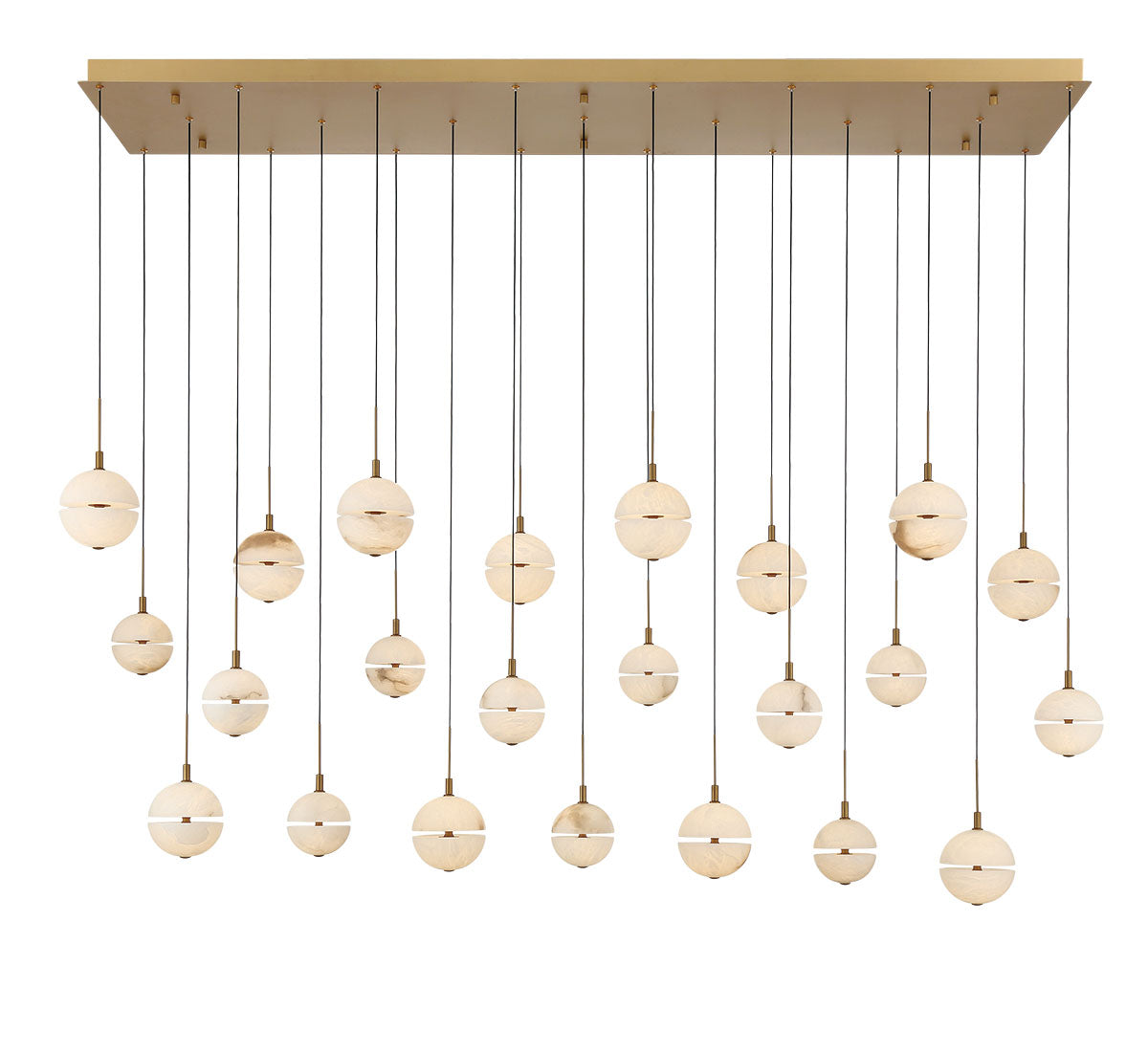Corfu 23 Light Rectangular LED Chandelier