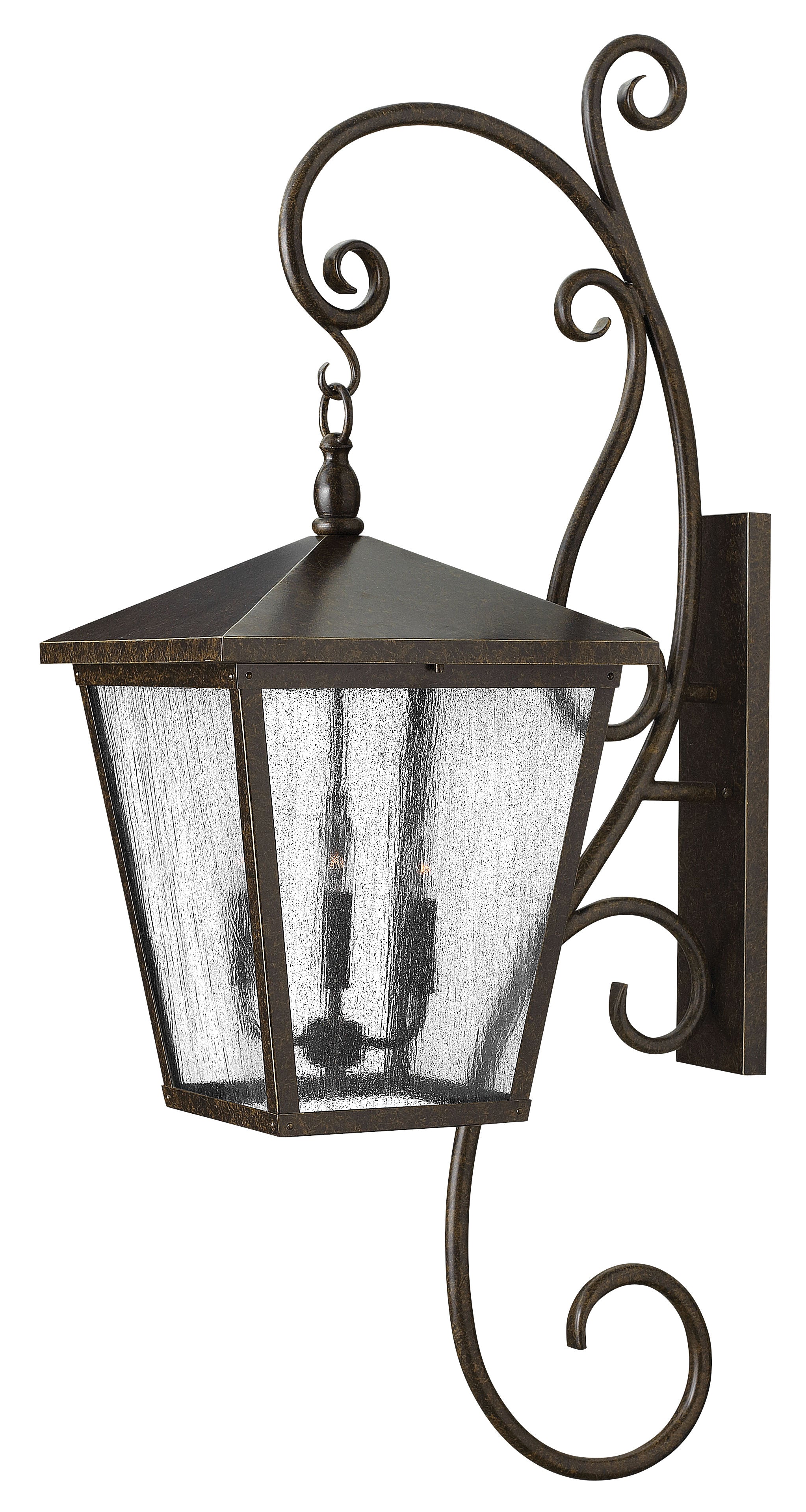 Trellis Double XL Wall Mount Lantern with Scroll