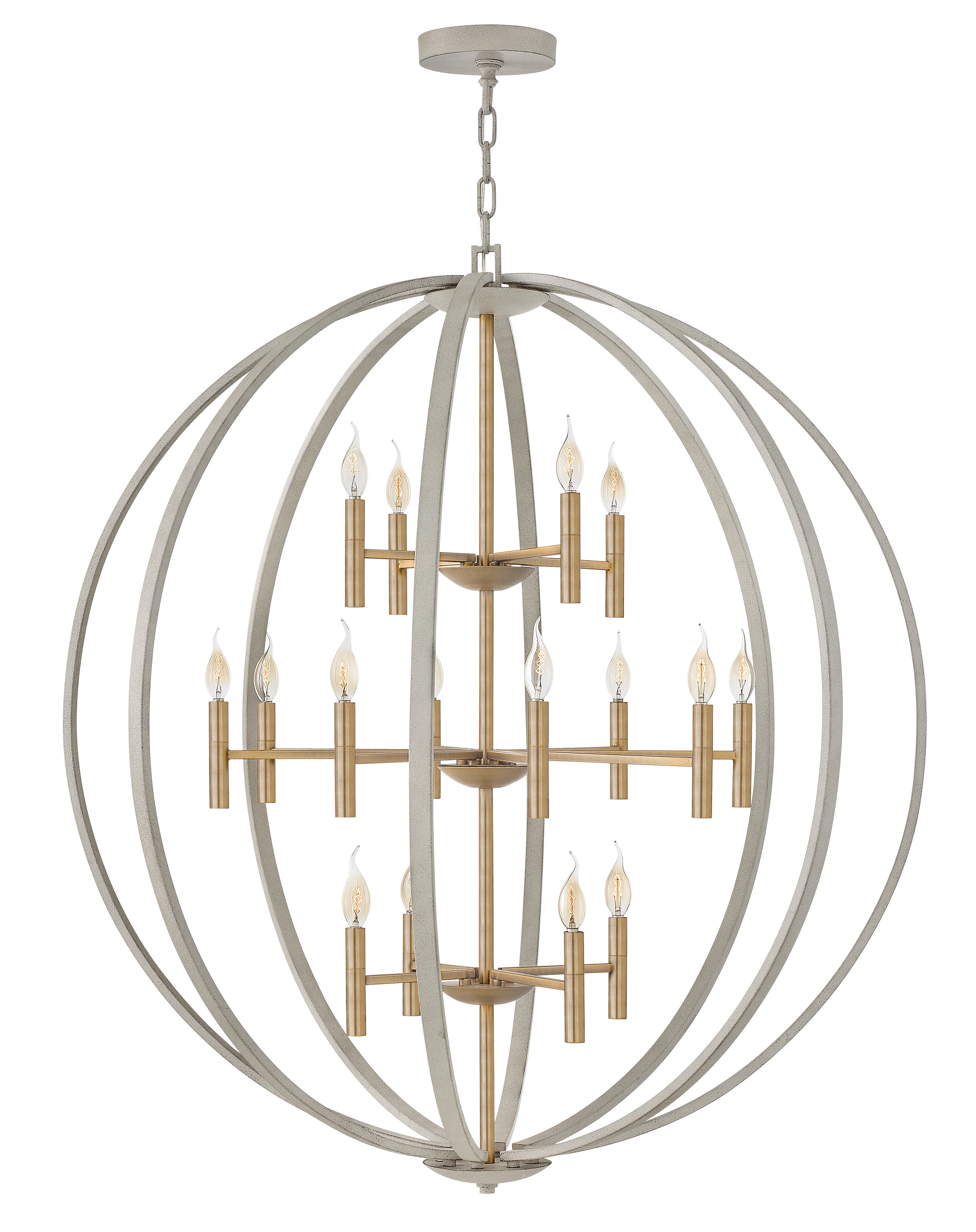 Euclid Double XL Three Tier Orb Chandelier