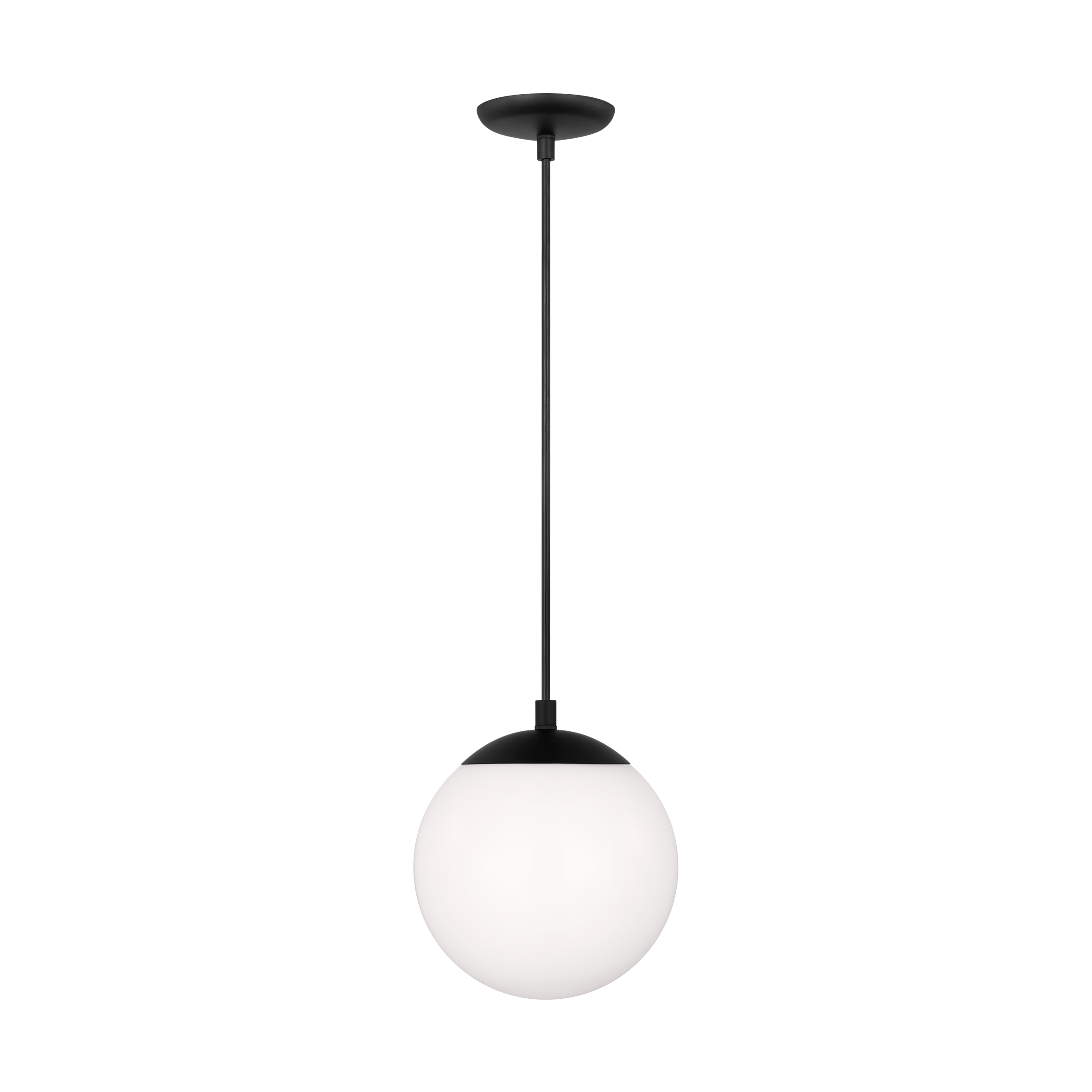 Leo - Hanging Globe Small One Light Pendant with White Glass