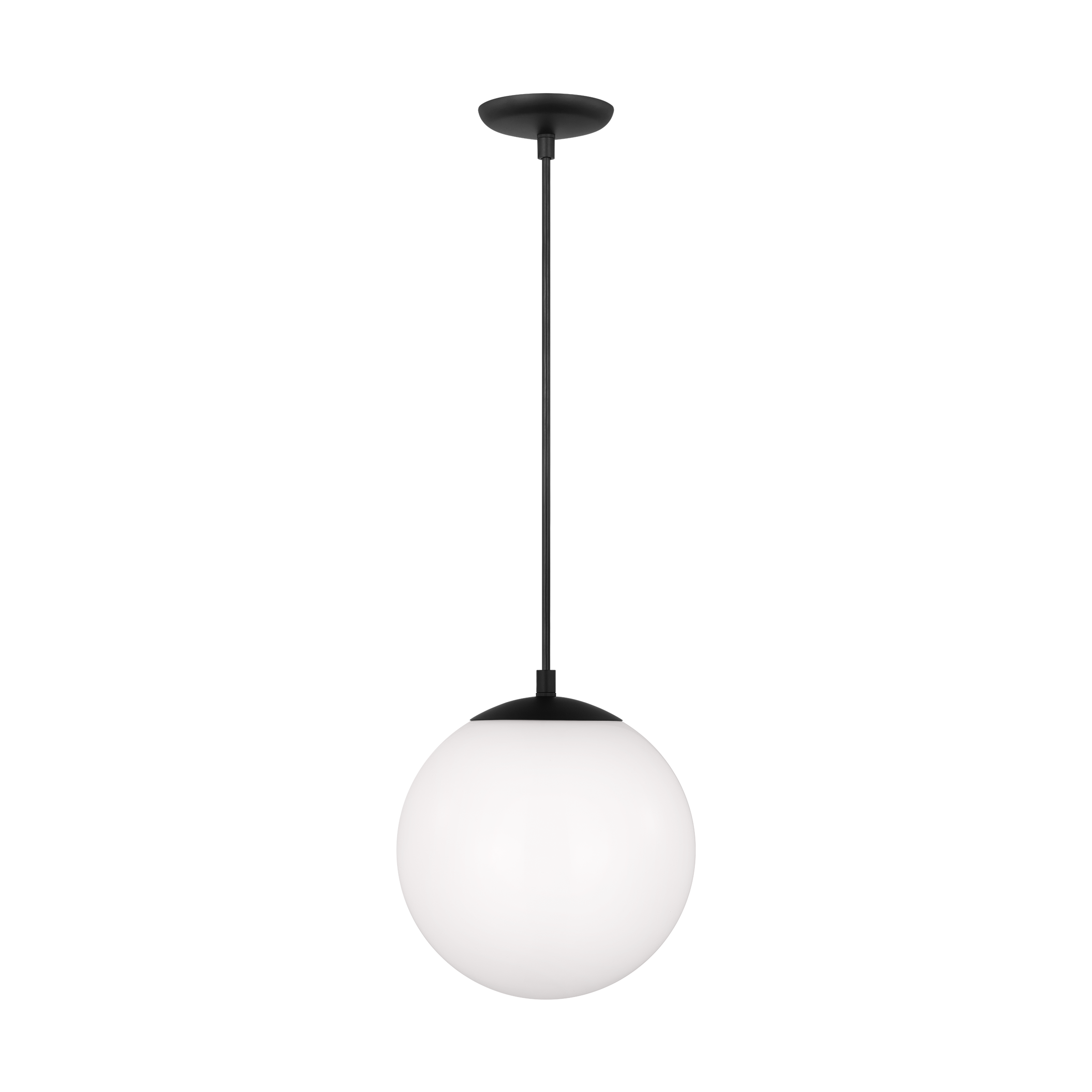 Leo - Hanging Globe Medium One Light Pendant with White Glass