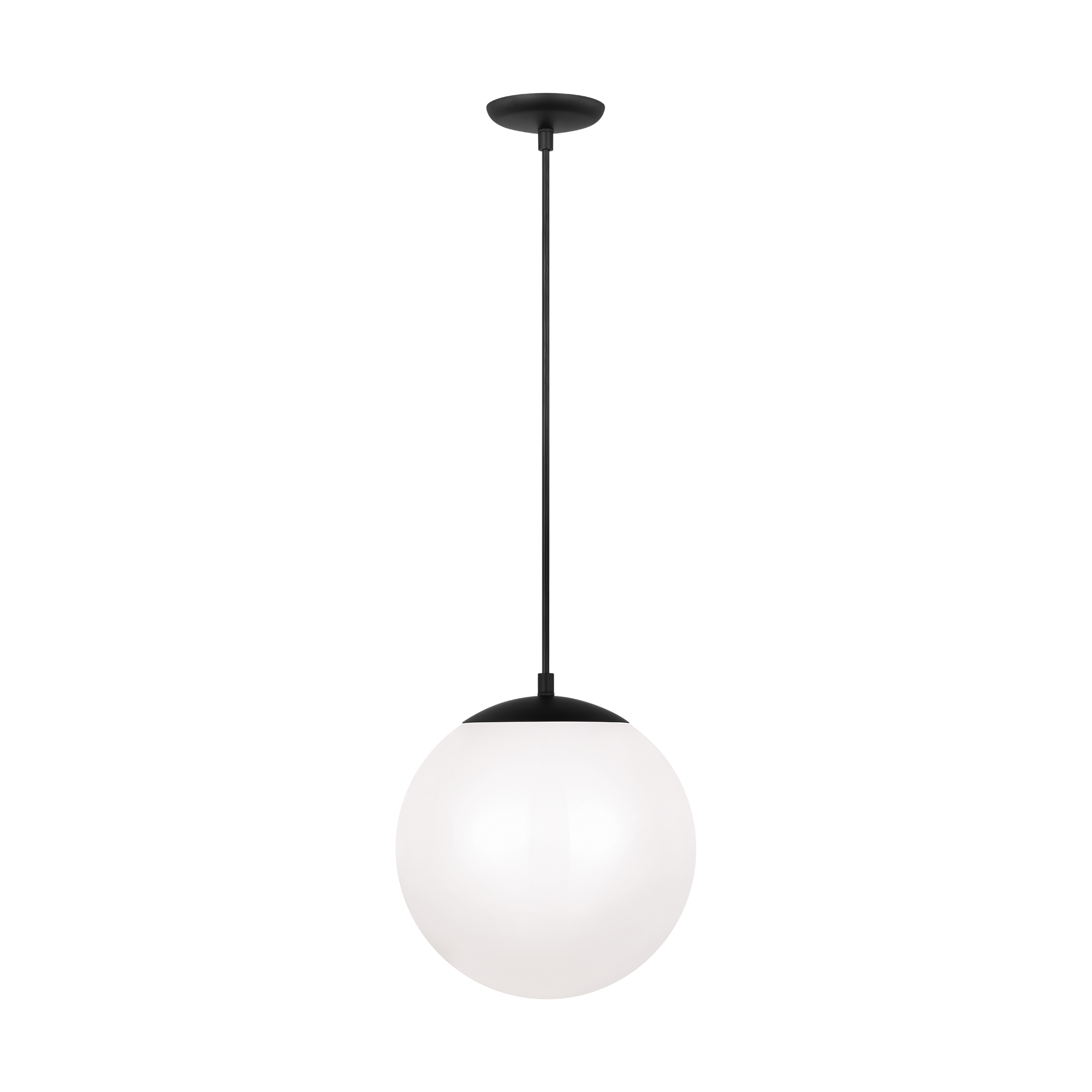 Leo - Hanging Globe Large One Light Pendant with White Glass