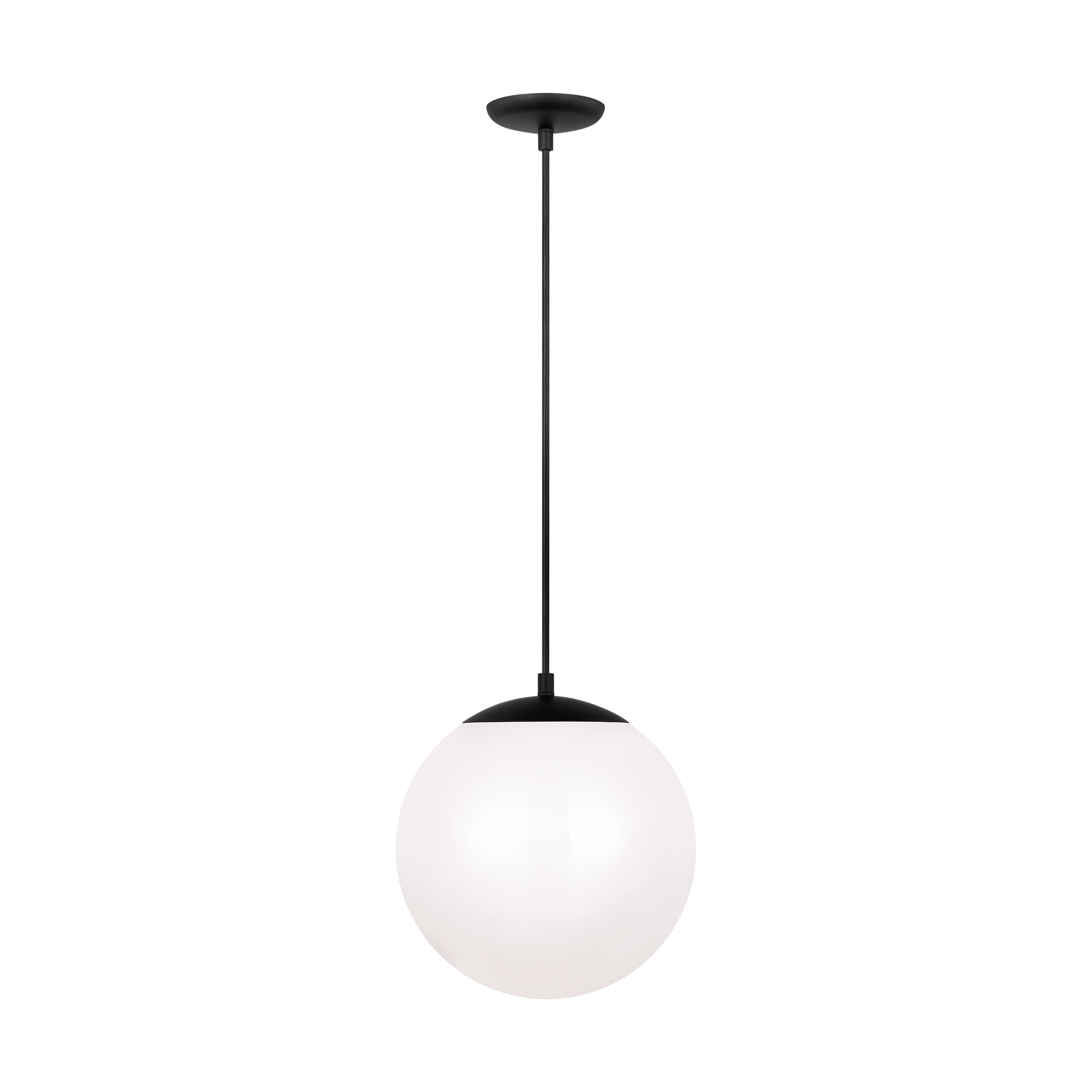 Leo - Hanging Globe Large One Light Pendant with White Glass