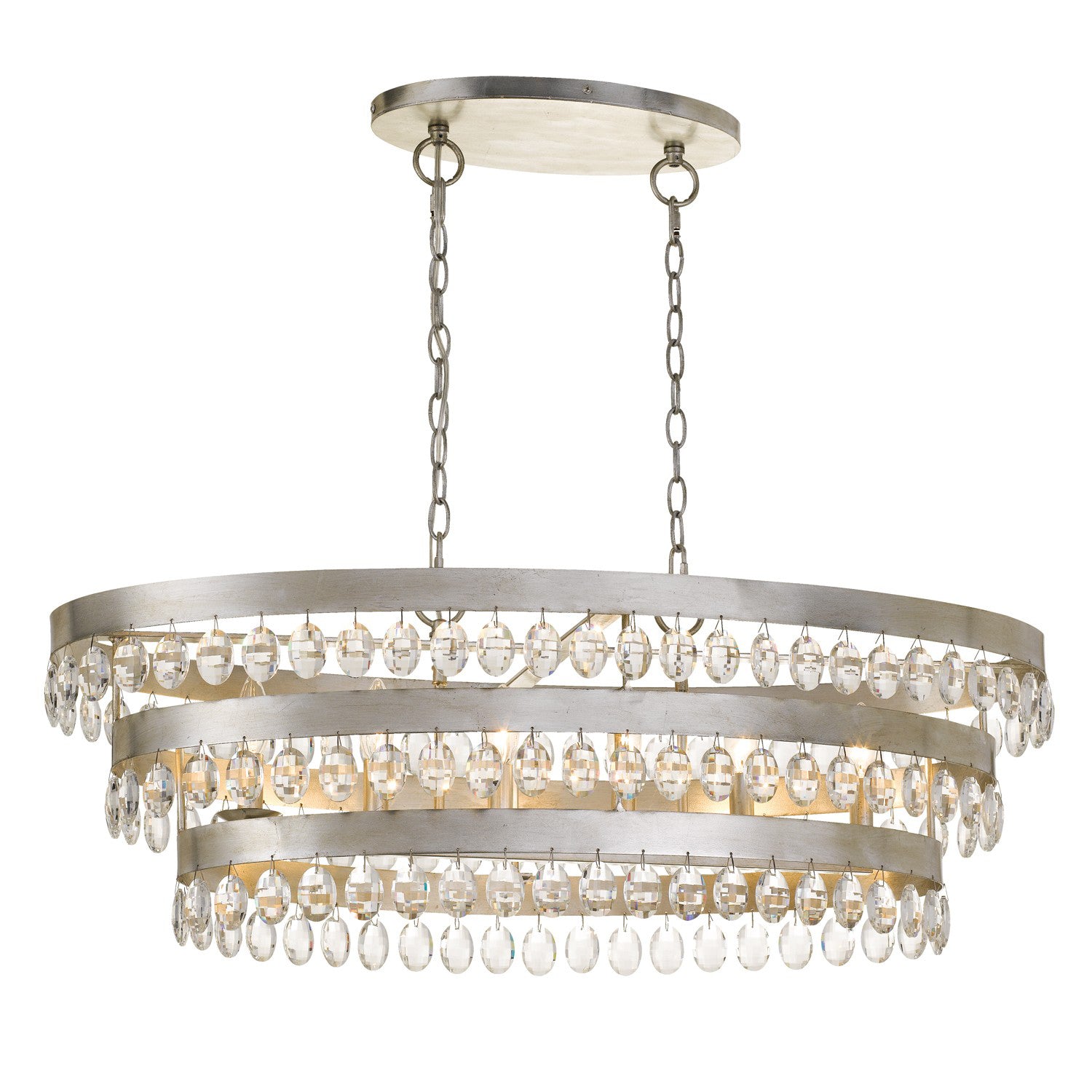 Perla 36'' Linear Oval Chandelier