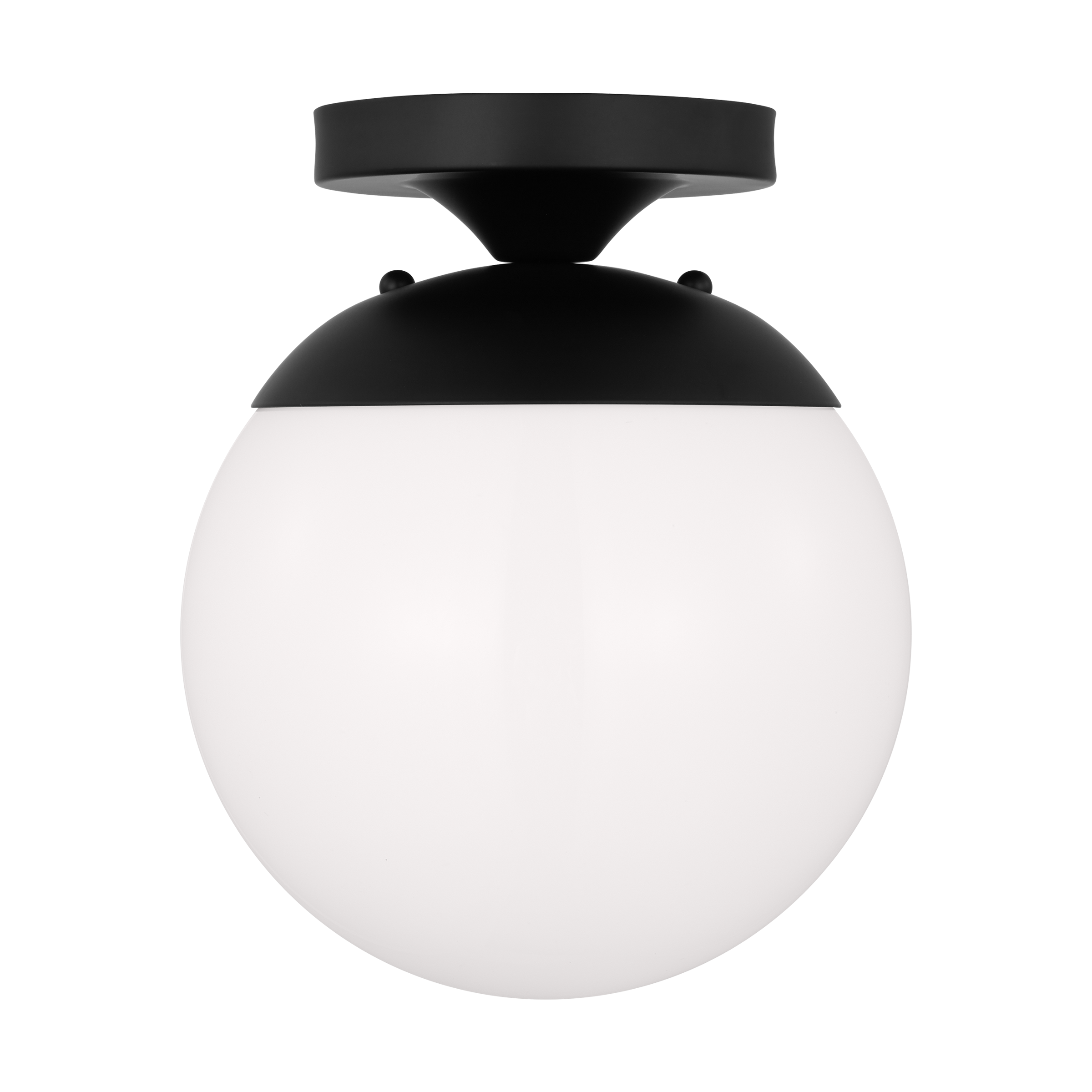 Leo - Hanging Globe One Light Wall / Ceiling Semi-Flush Mount with White Glass