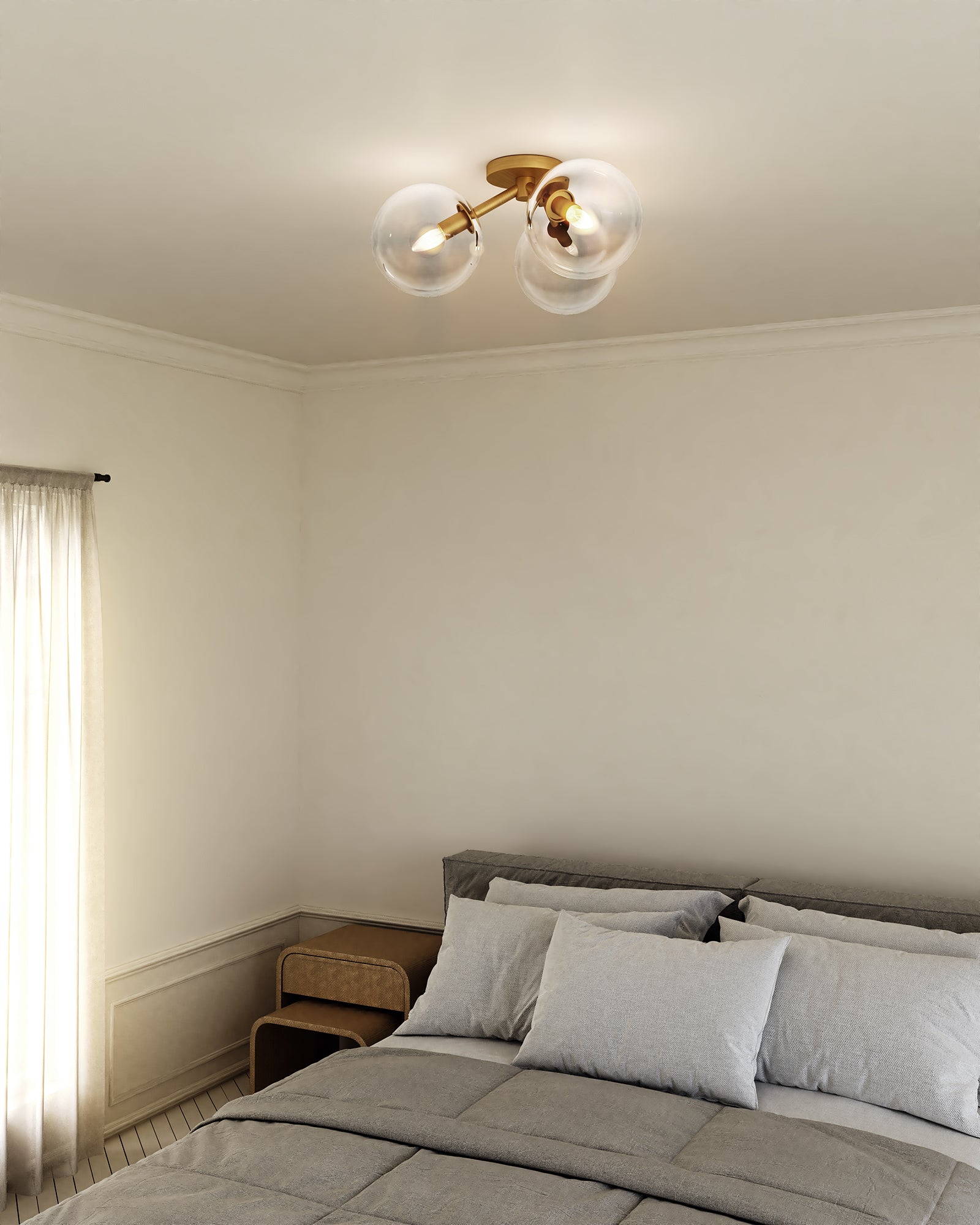 Cassia 15" 3 Lights Semi-Flush