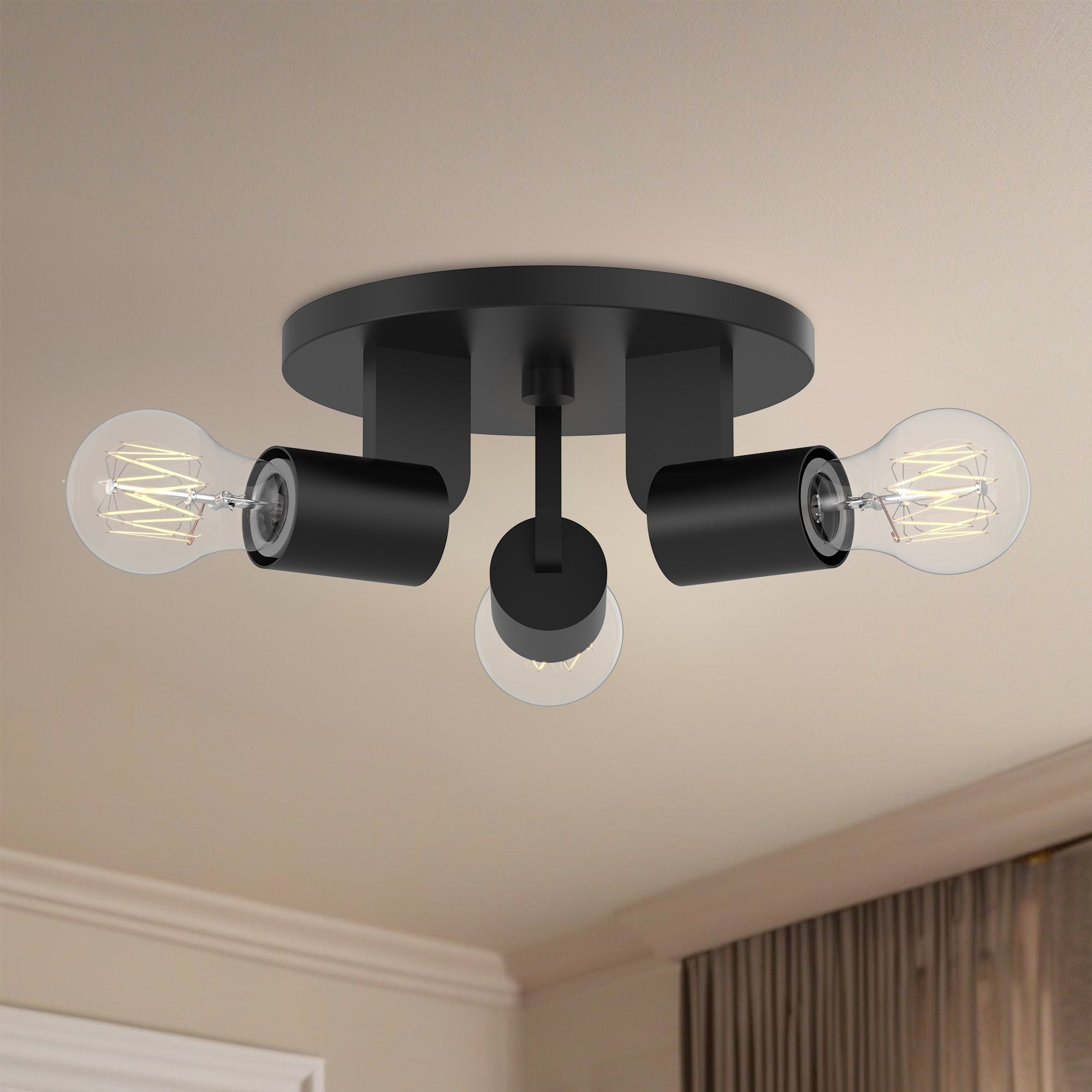 Claire 10" 3 Lights Semi Flush Mount