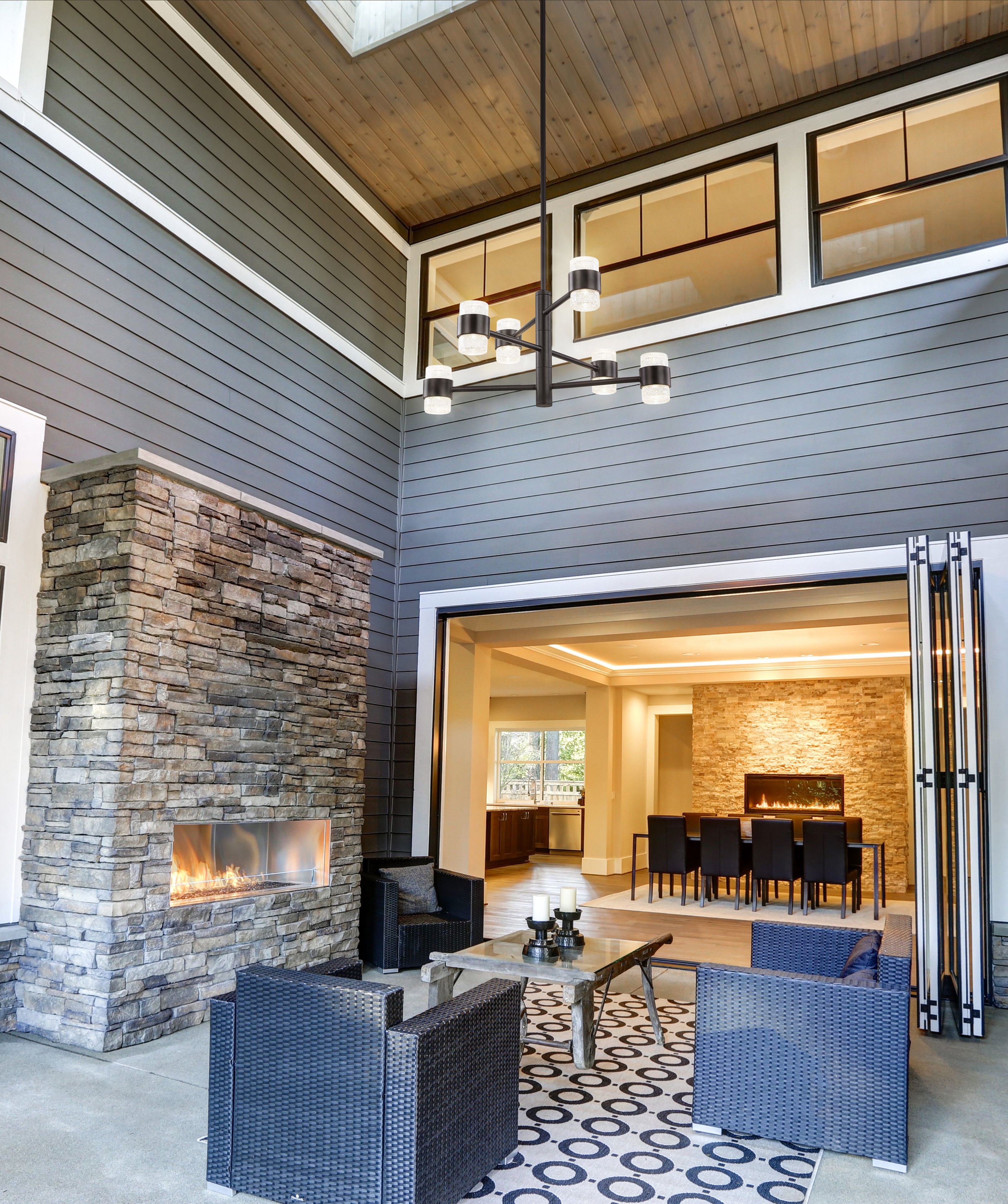 Copenhagen 24" (Three-Tier) LED Exterior Pendant