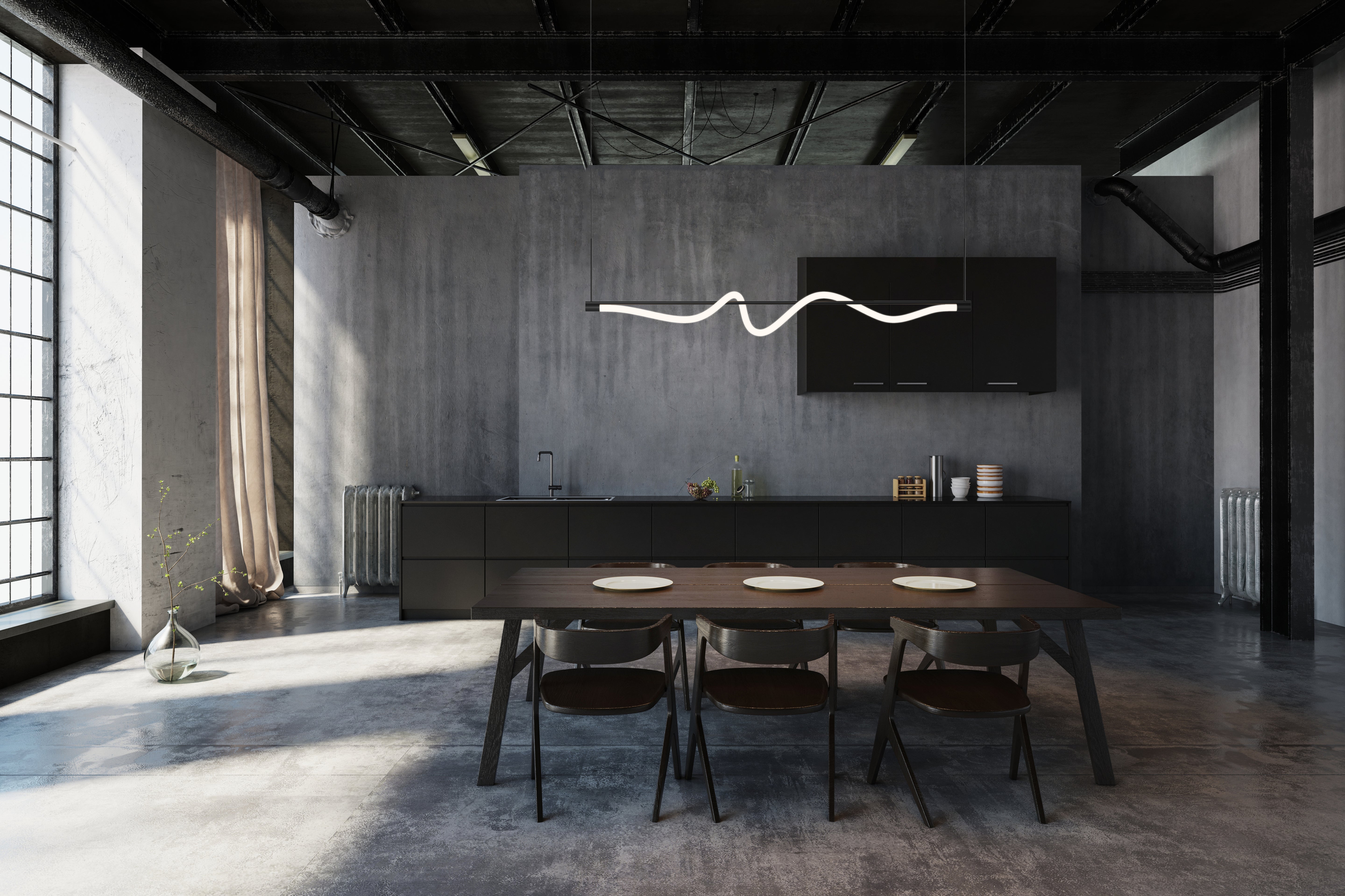 Cursive 54" LED Linear Pendant