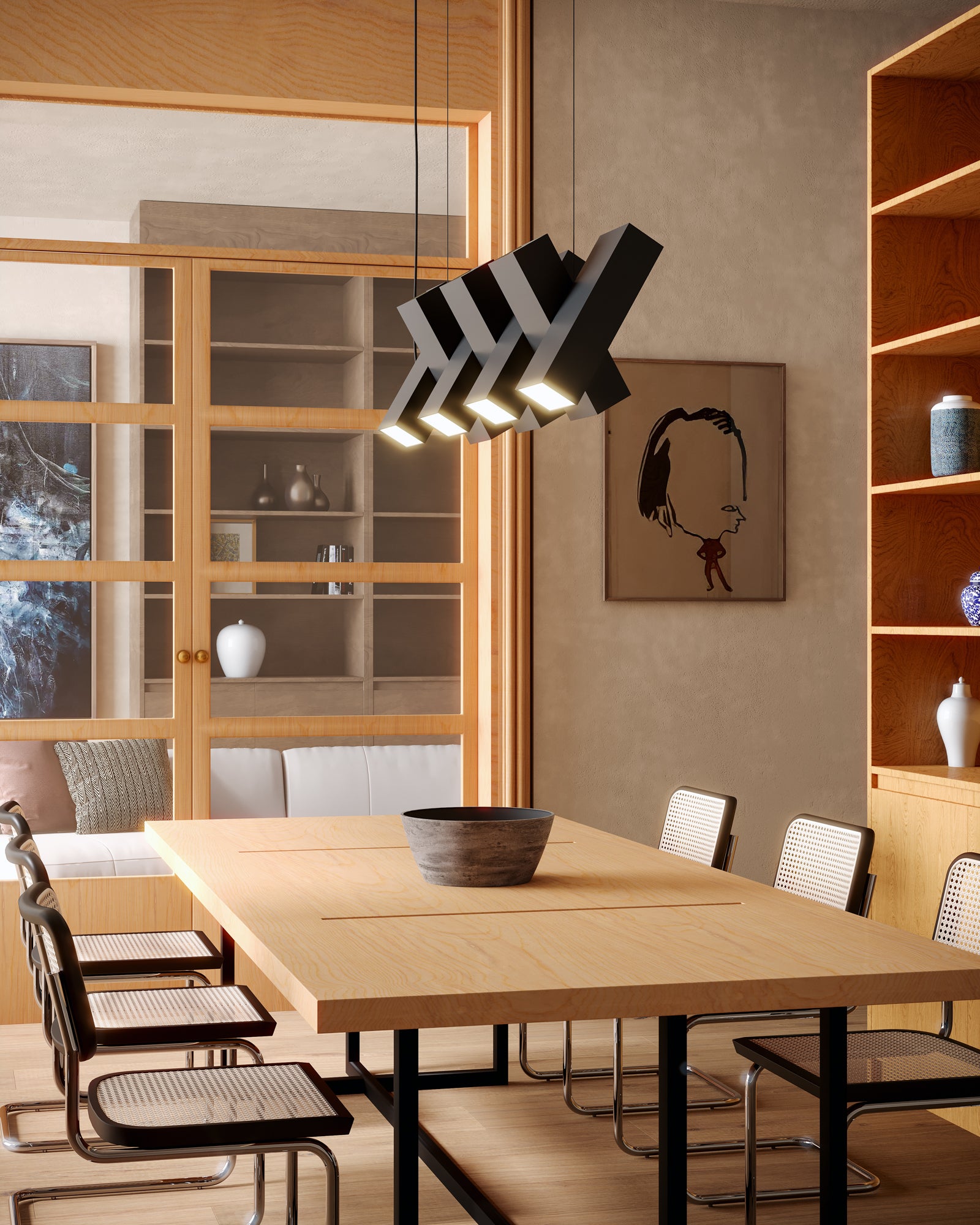 Domino 35" LED Linear Pendant