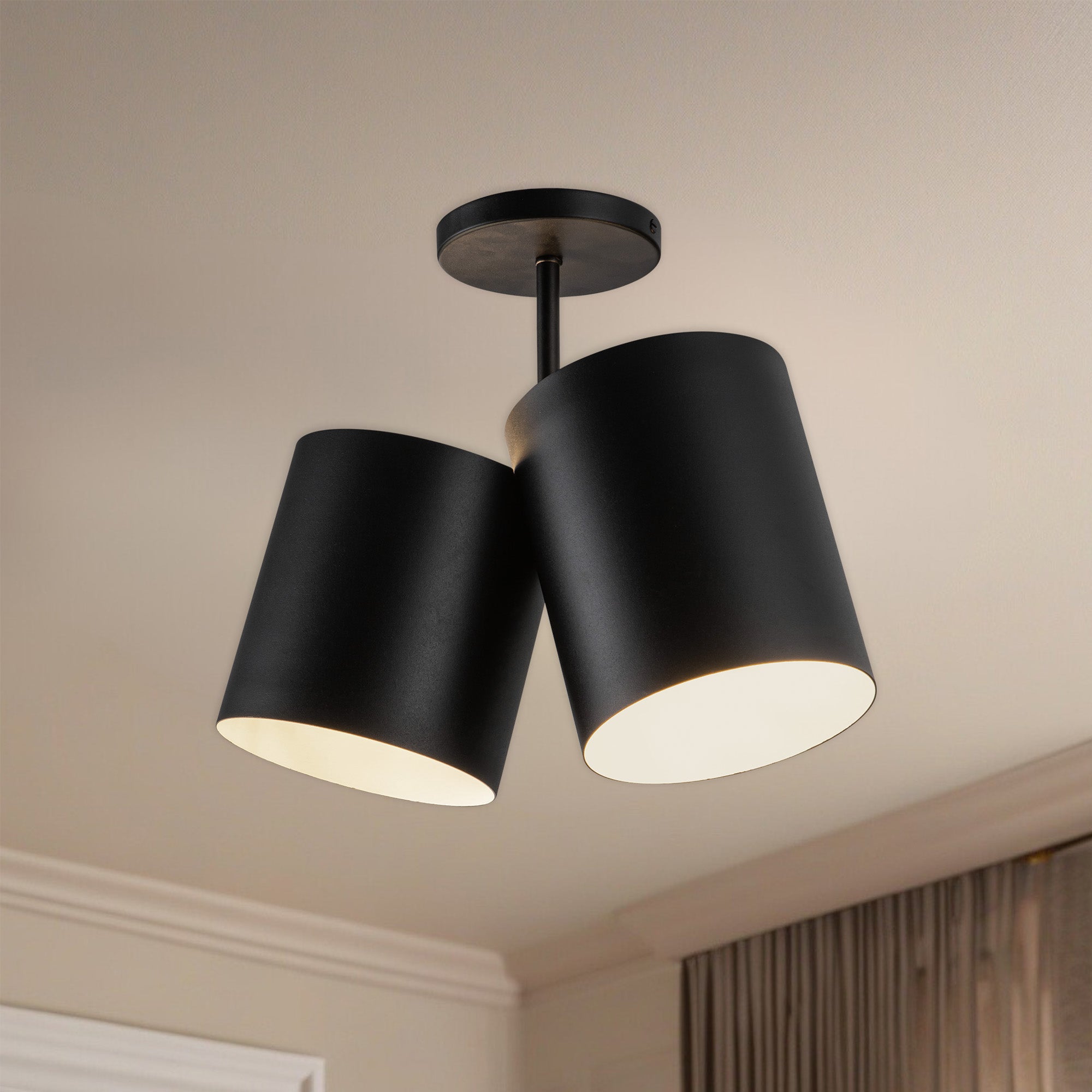 Keiko 14" 2 Lights Semi-Flush