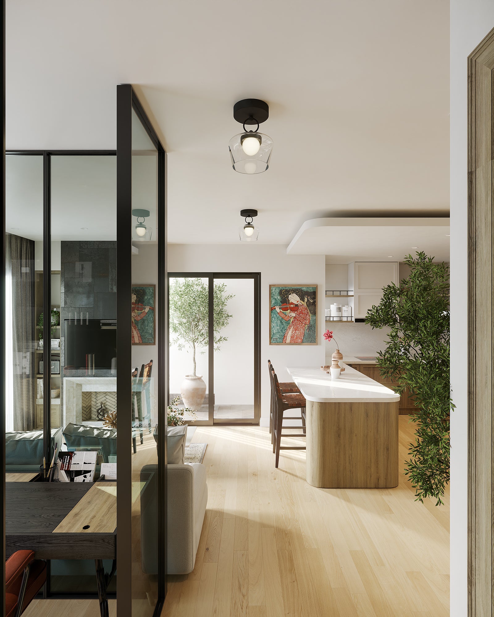 Leota 8" LED Semi-Flush Mount