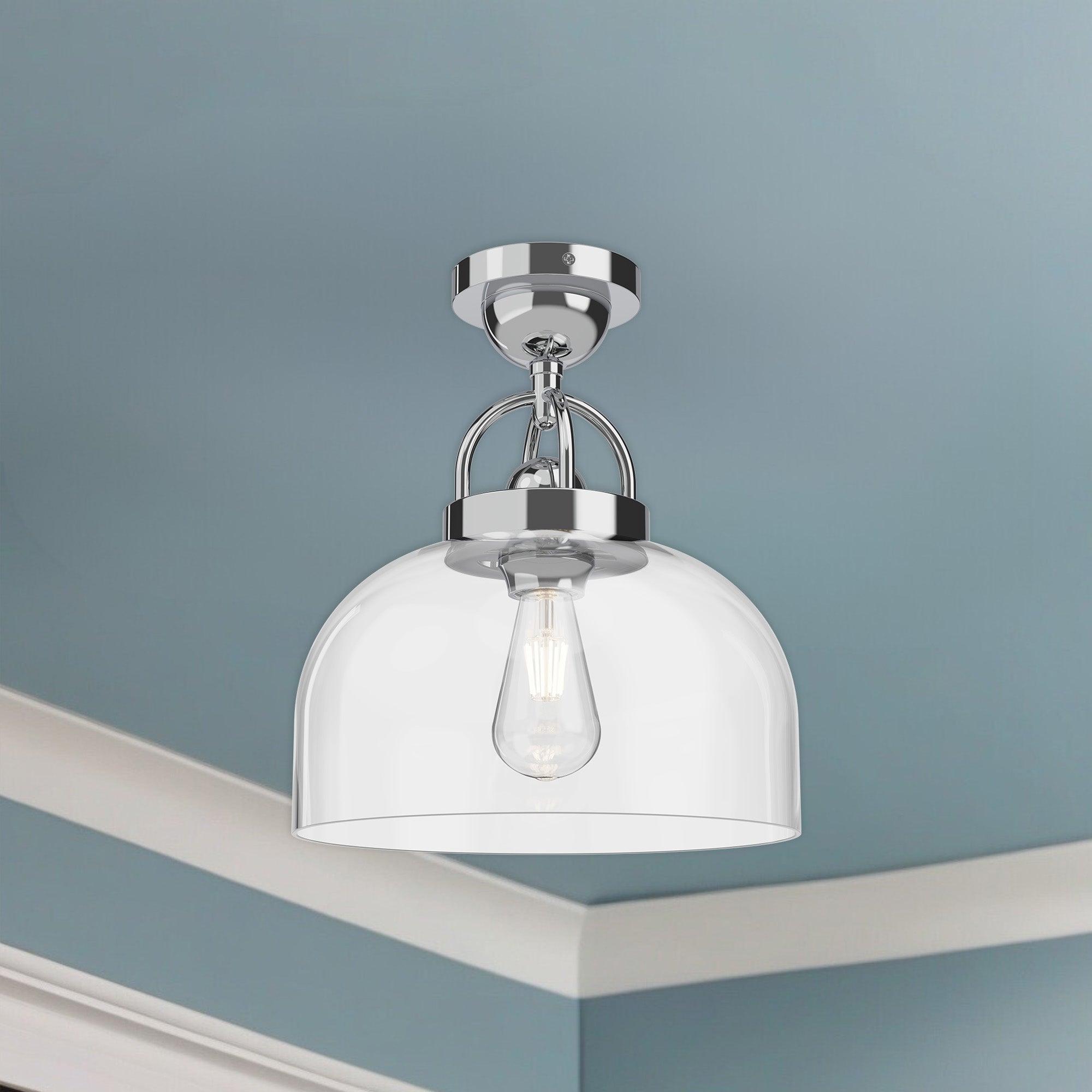 Lancaster 12" 1 Light Semi Flush Mount