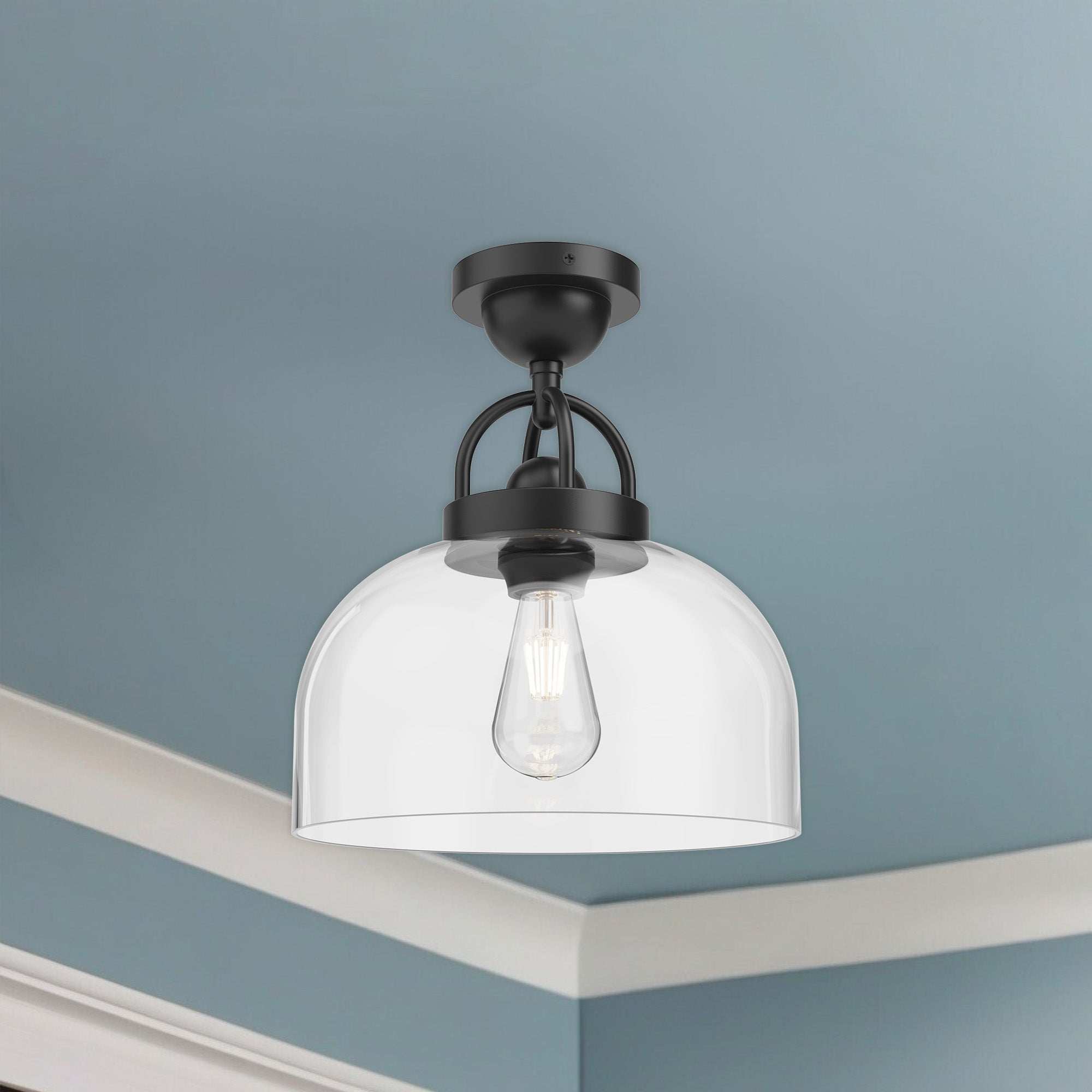 Lancaster 12" 1 Light Semi Flush Mount