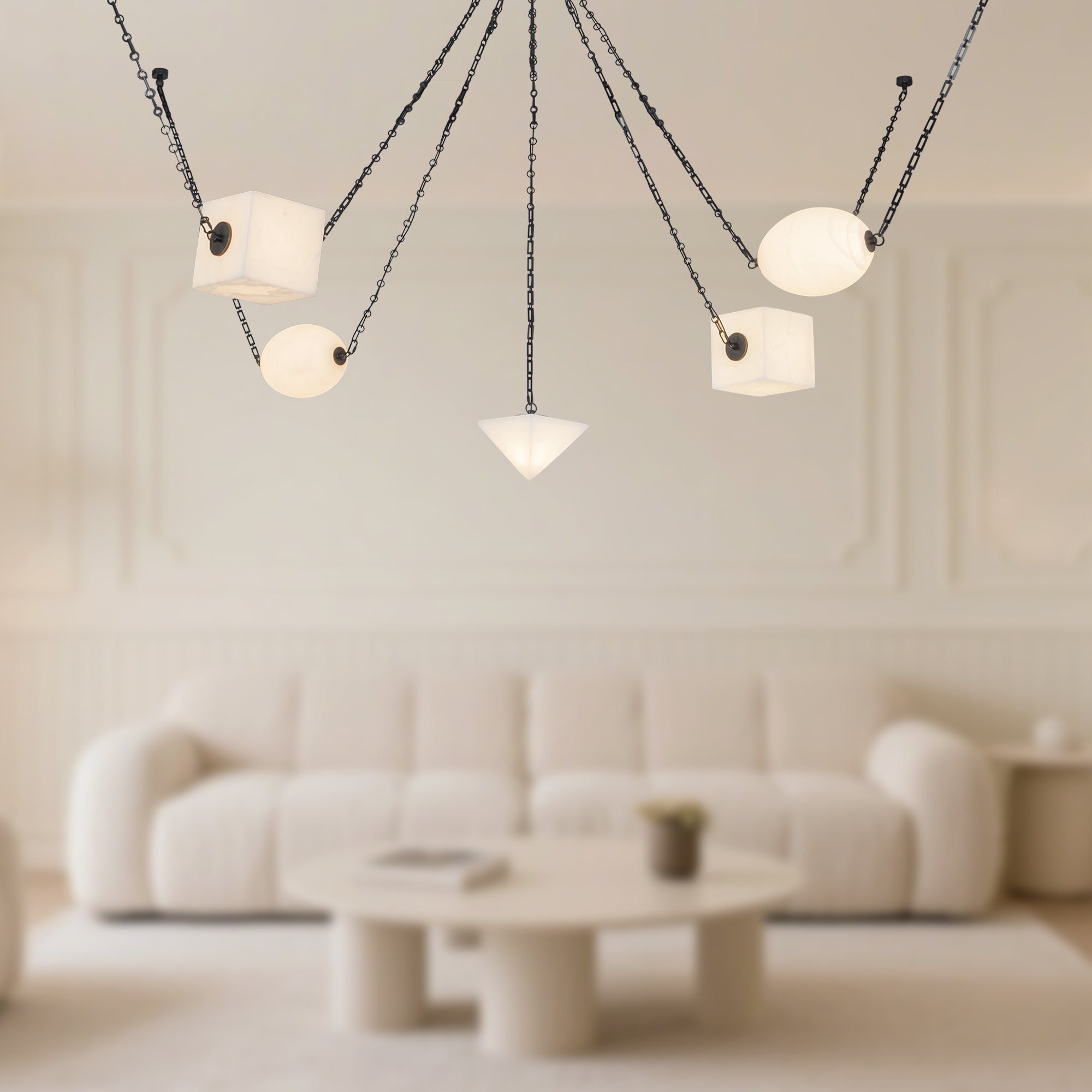 Mineral 5-Light dimmable LED Chandelier
