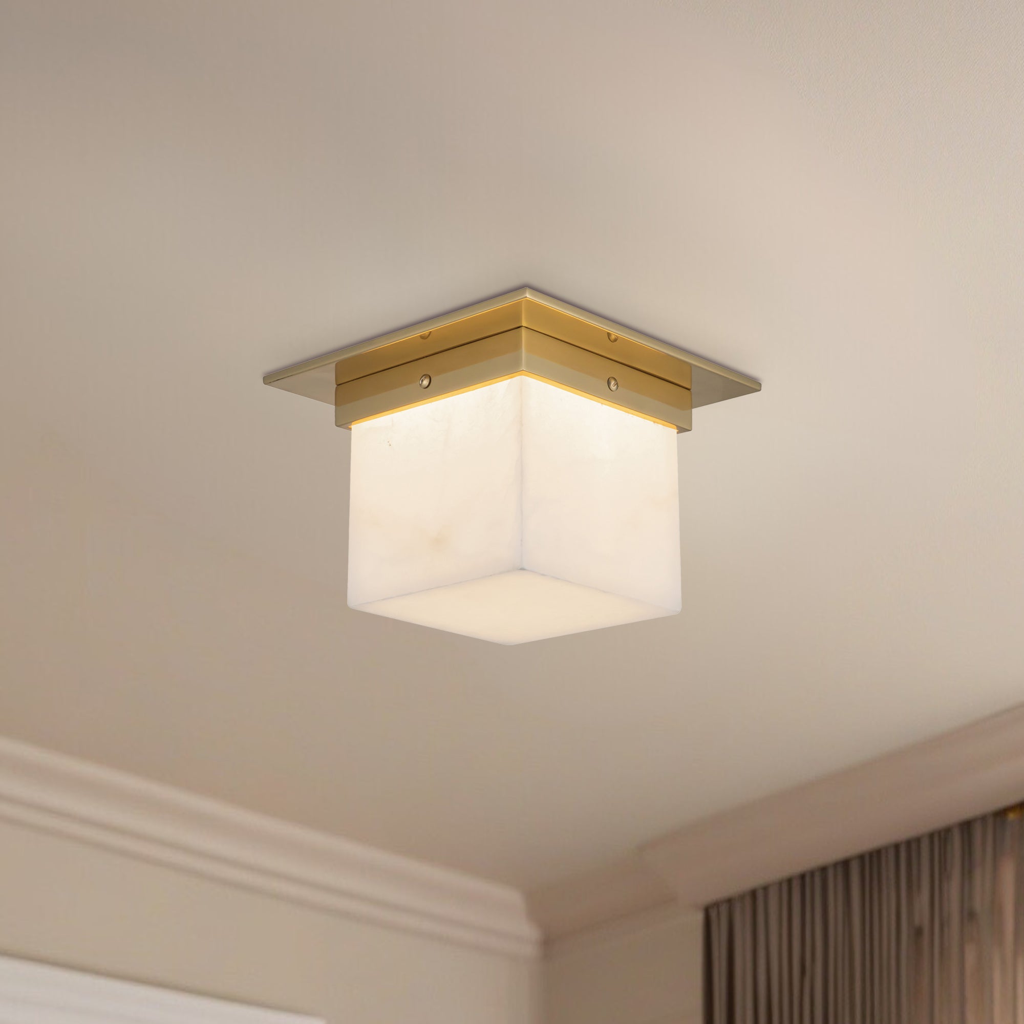 Mineral 8" Brass Flush Mount