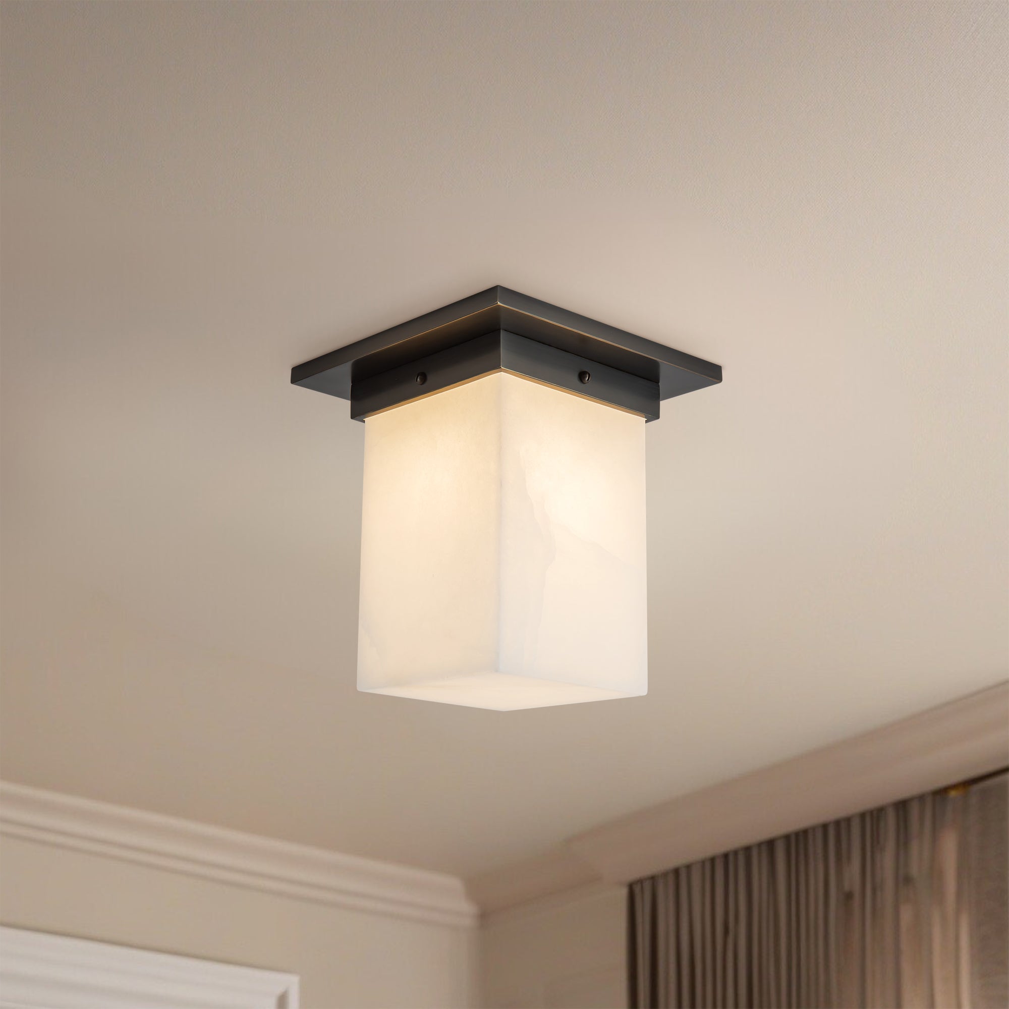 Mineral 8" Black Flush Mount