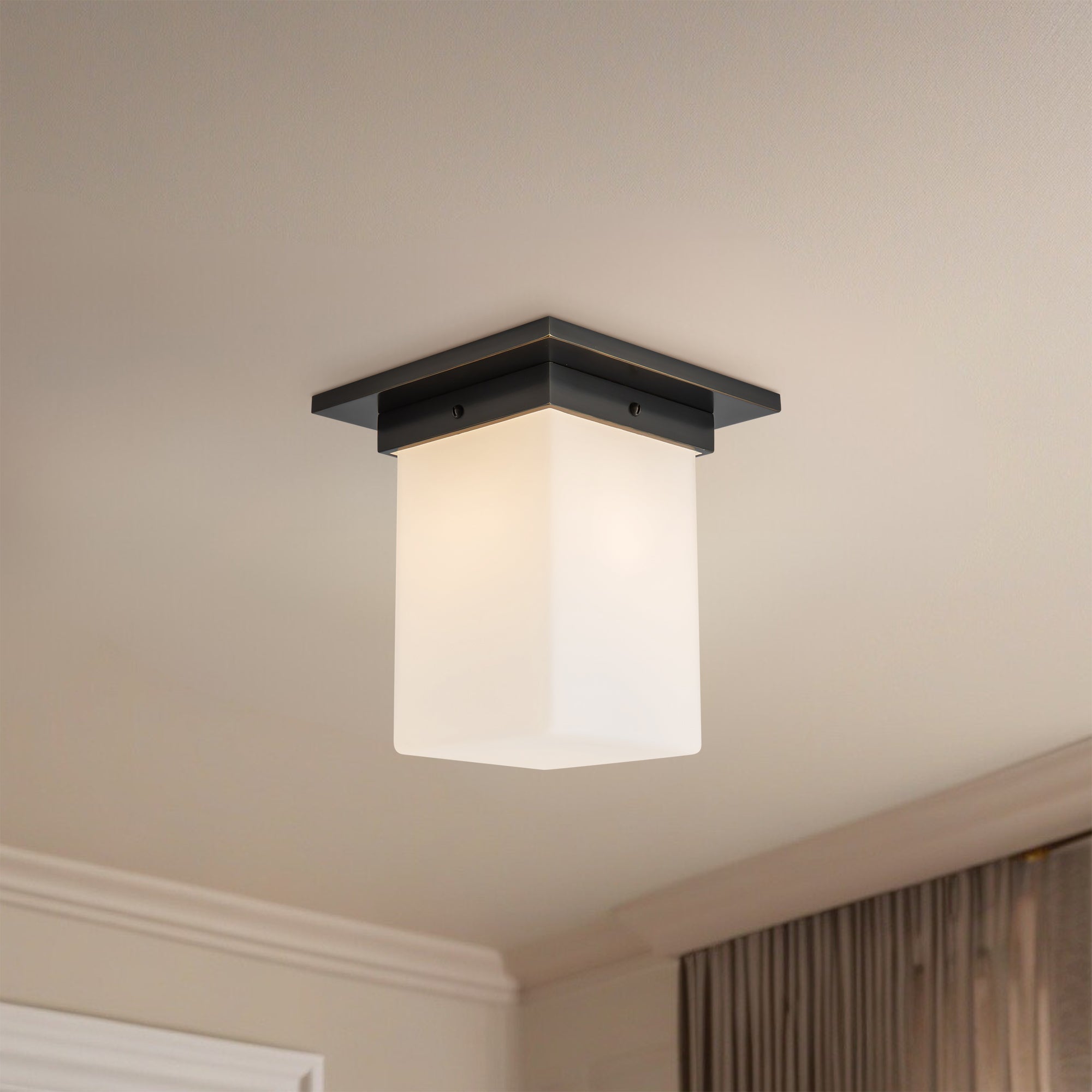 Mineral 8" Black Flush Mount