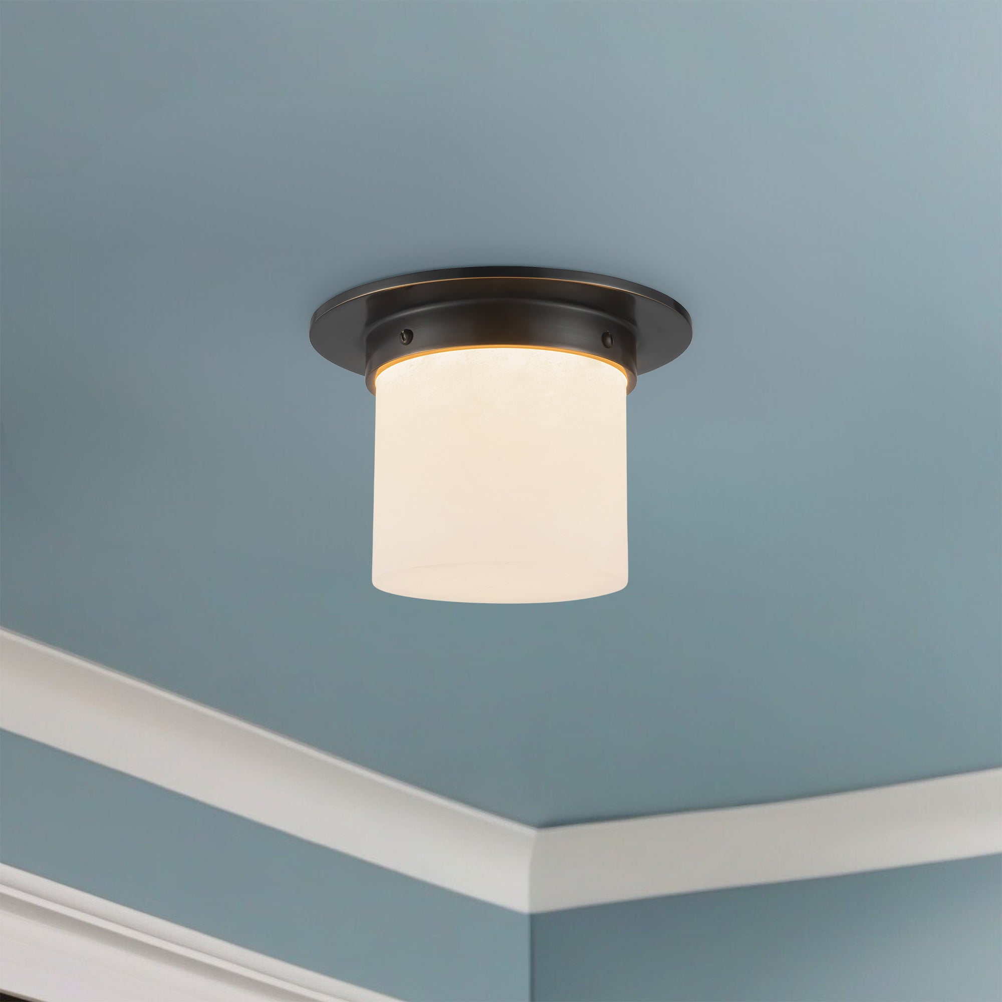 Mineral 8" Black Flush Mount