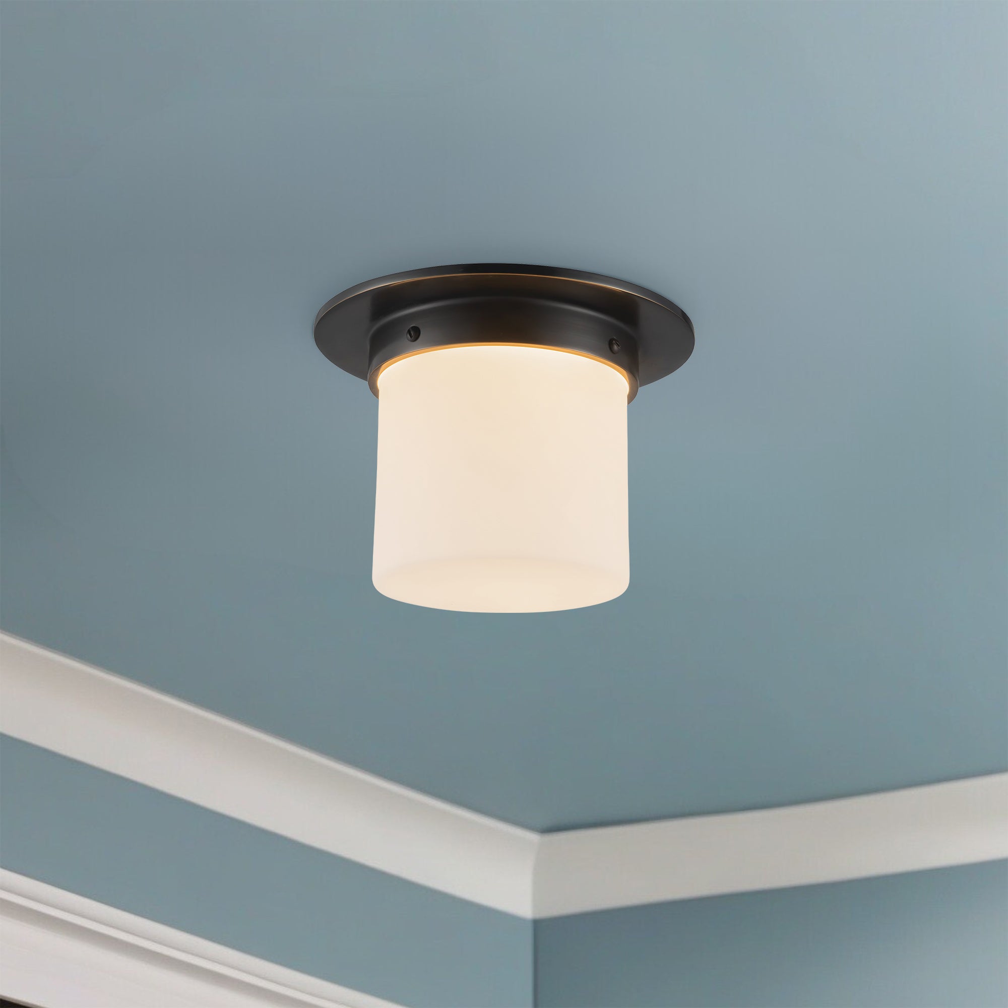 Mineral 8" Black Flush Mount