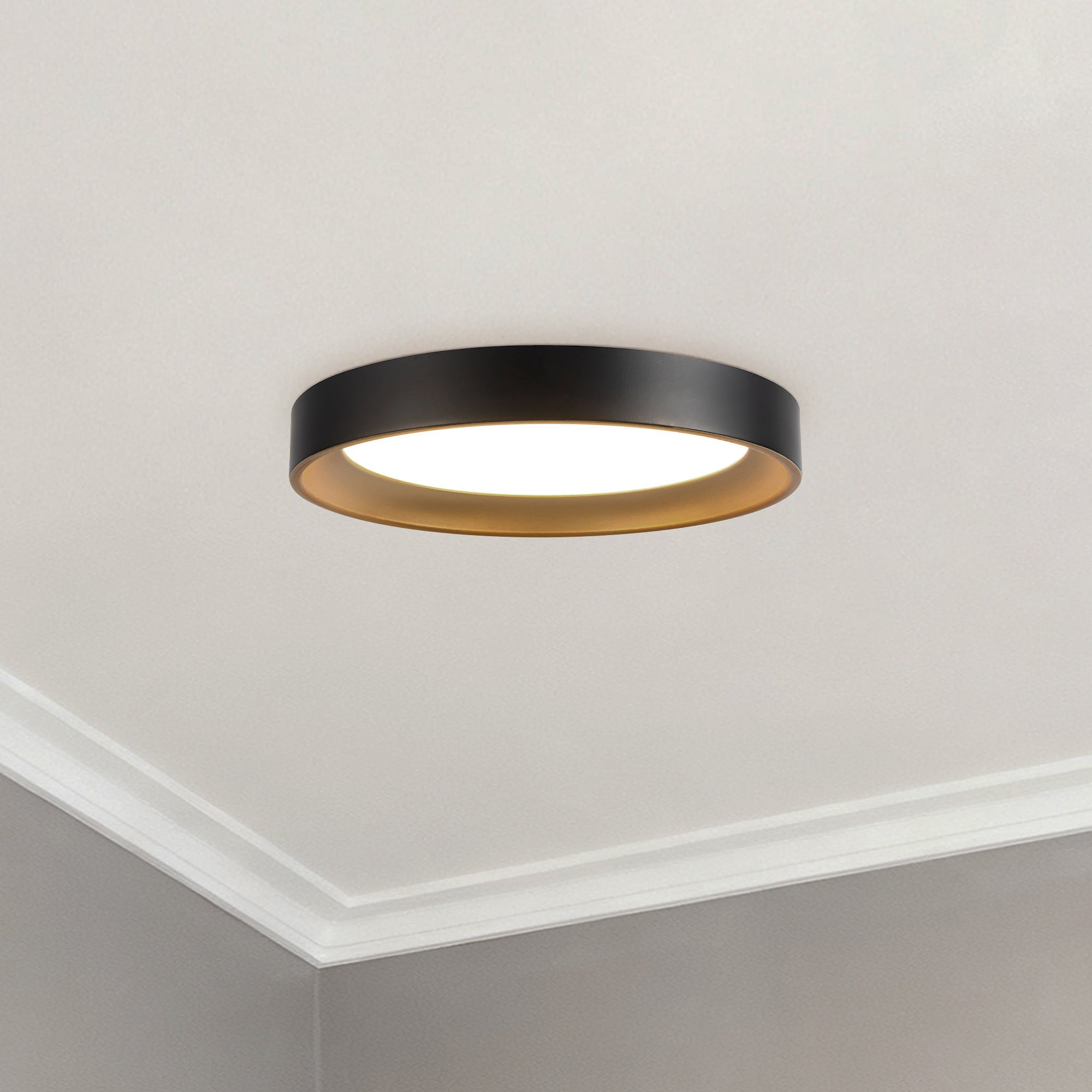 Nix 9" Black dimmable LED Flush Mount