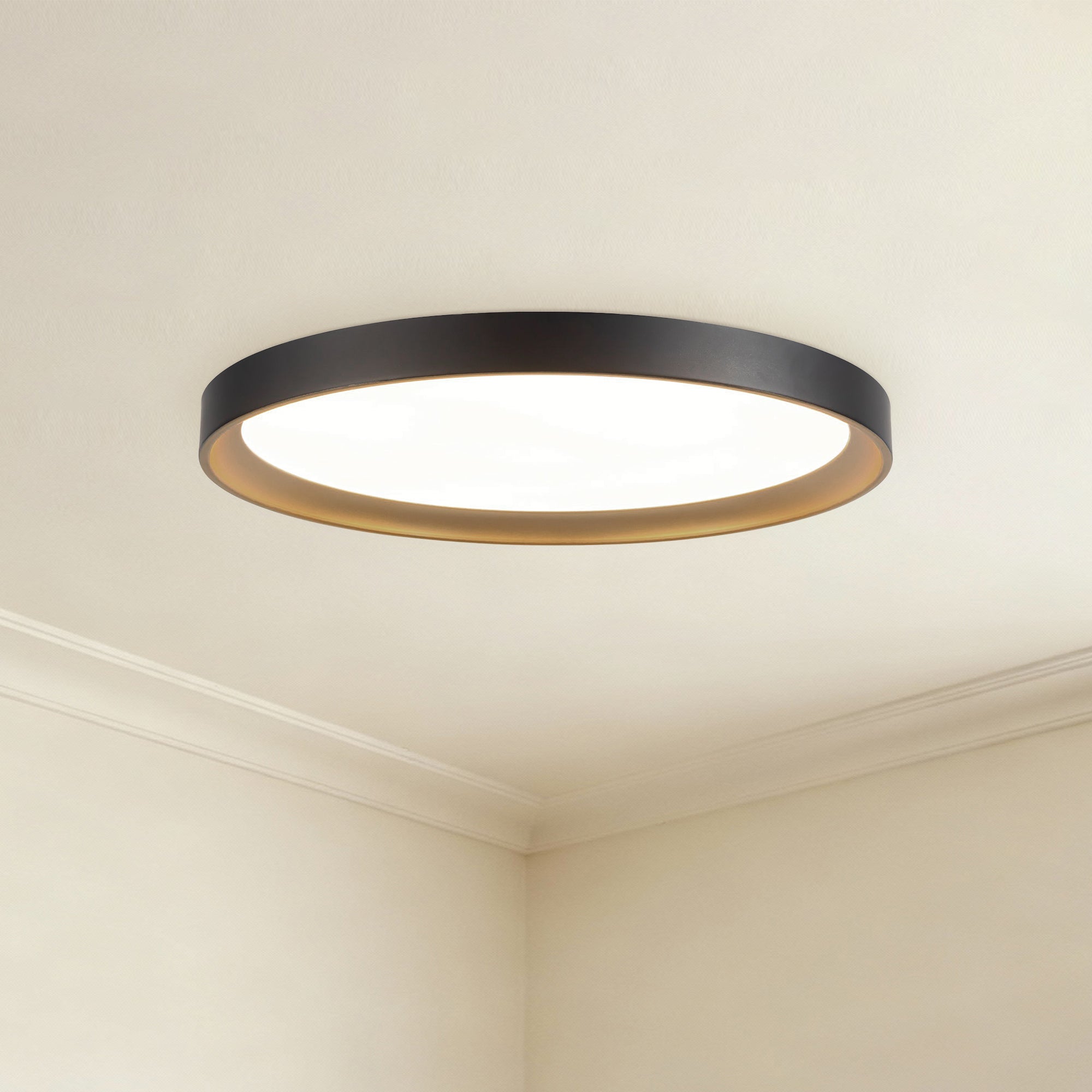 Nix 15" Black dimmable LED Flush Mount