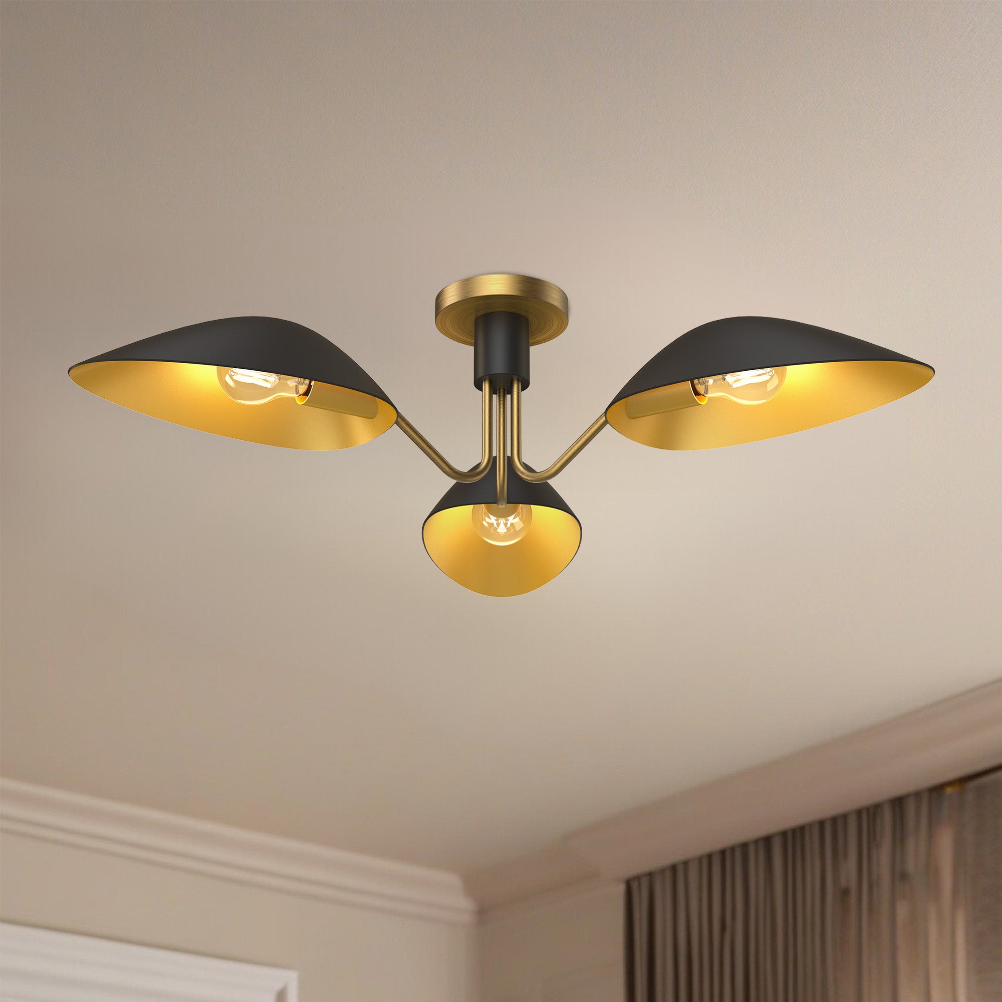 Oscar 32" 3 Lights Semi Flush Mount