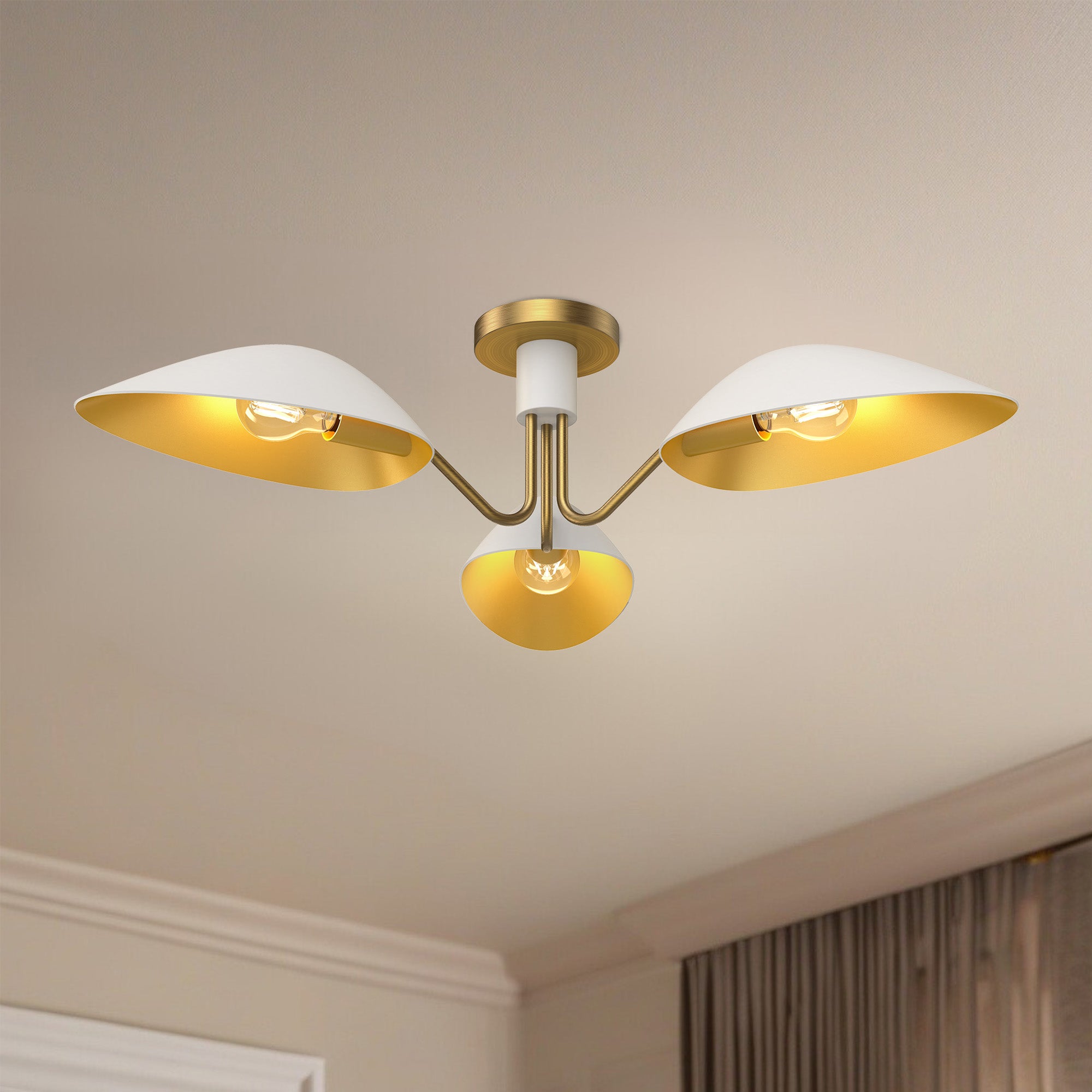 Oscar 32" 3 Lights Semi Flush Mount