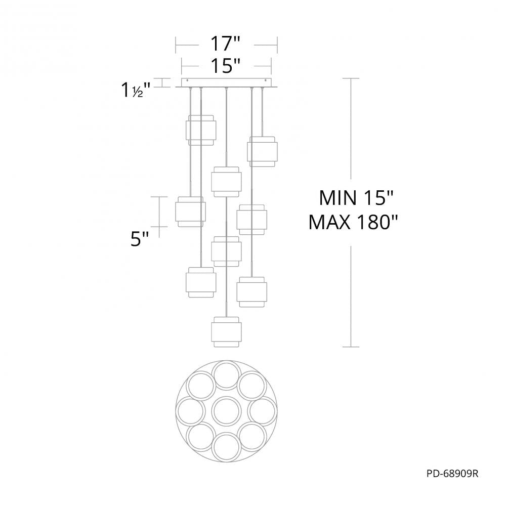 Banded Chandelier Light