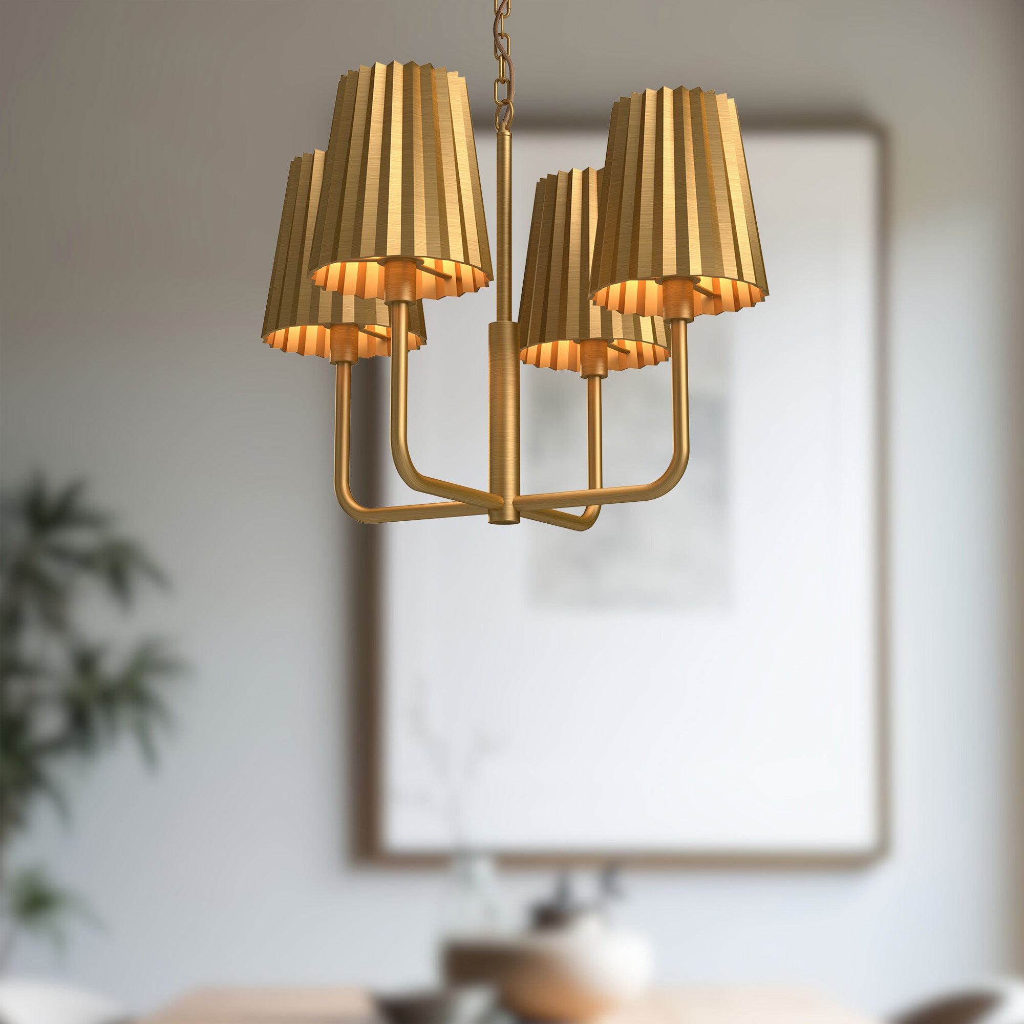 Plisse 23" 4 Lights Chandeliers