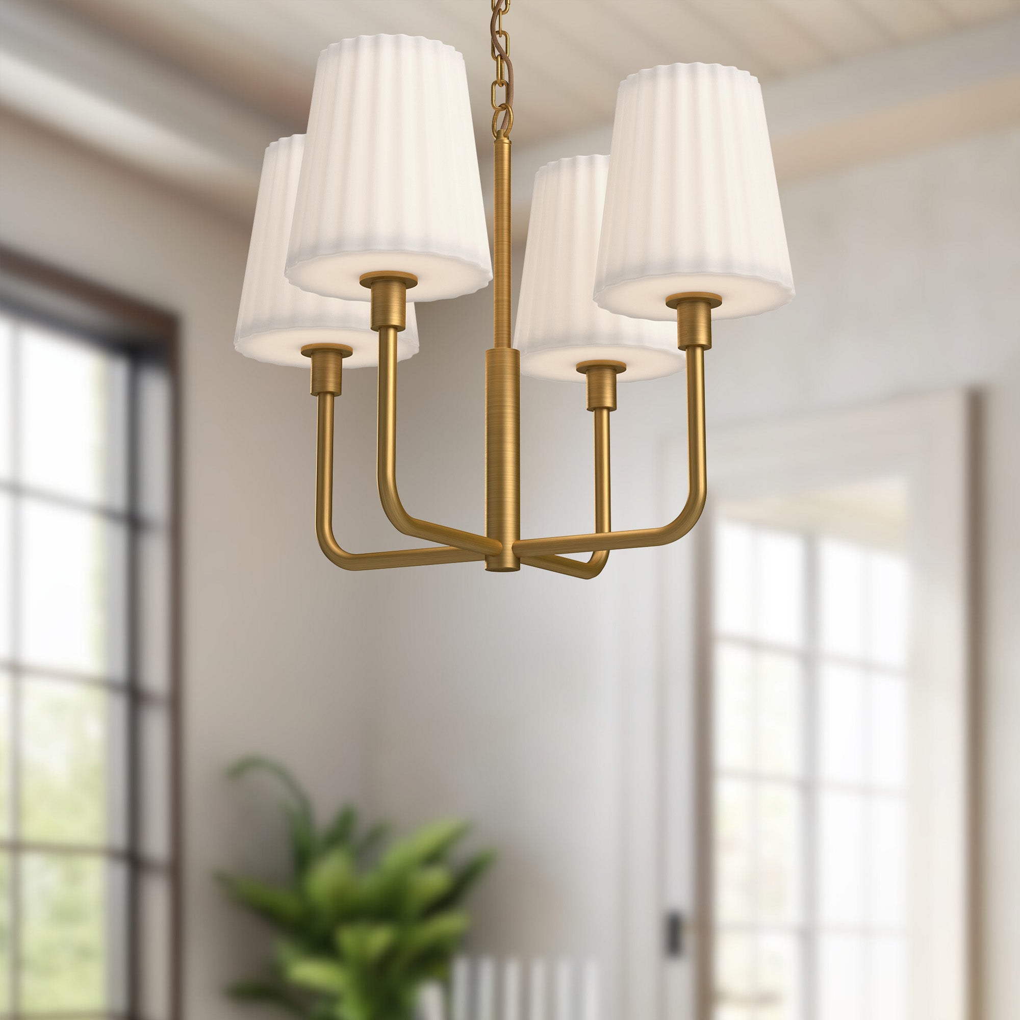 Plisse 23" 4 Lights Chandeliers