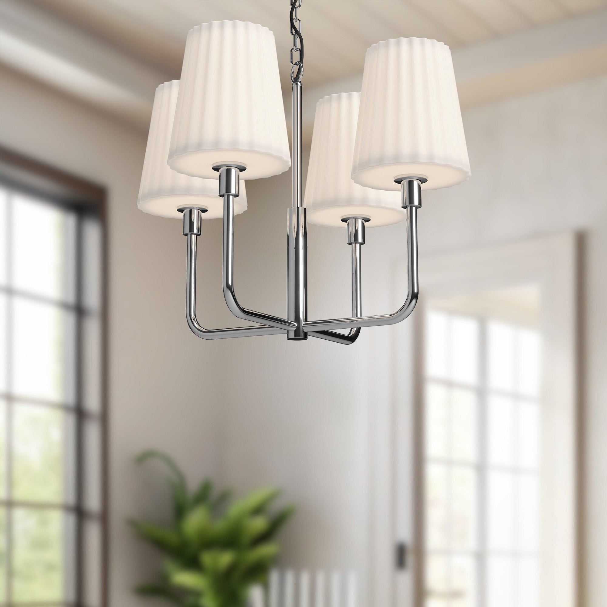 Plisse 23" 4 Lights Chandeliers