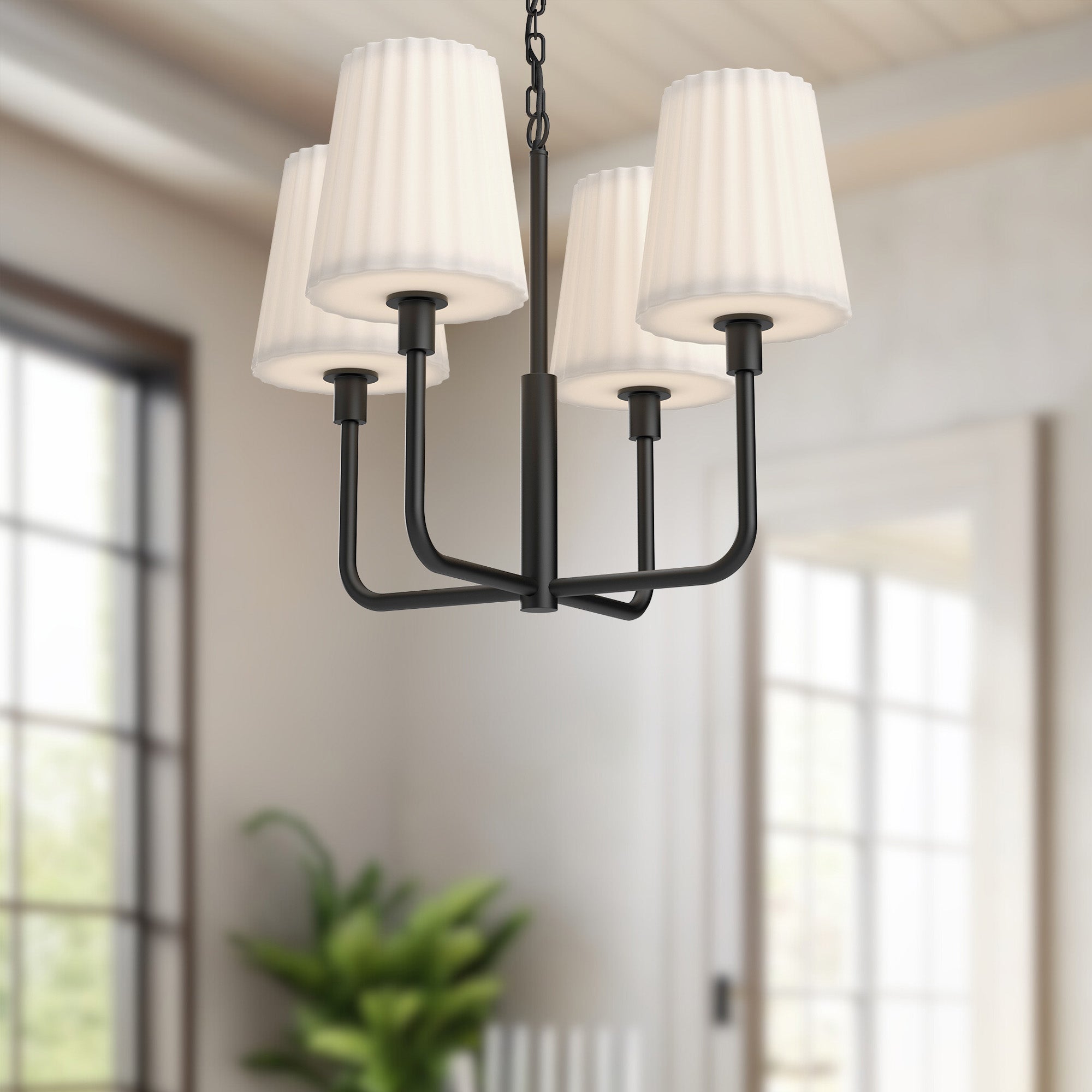 Plisse 23" 4 Lights Chandeliers