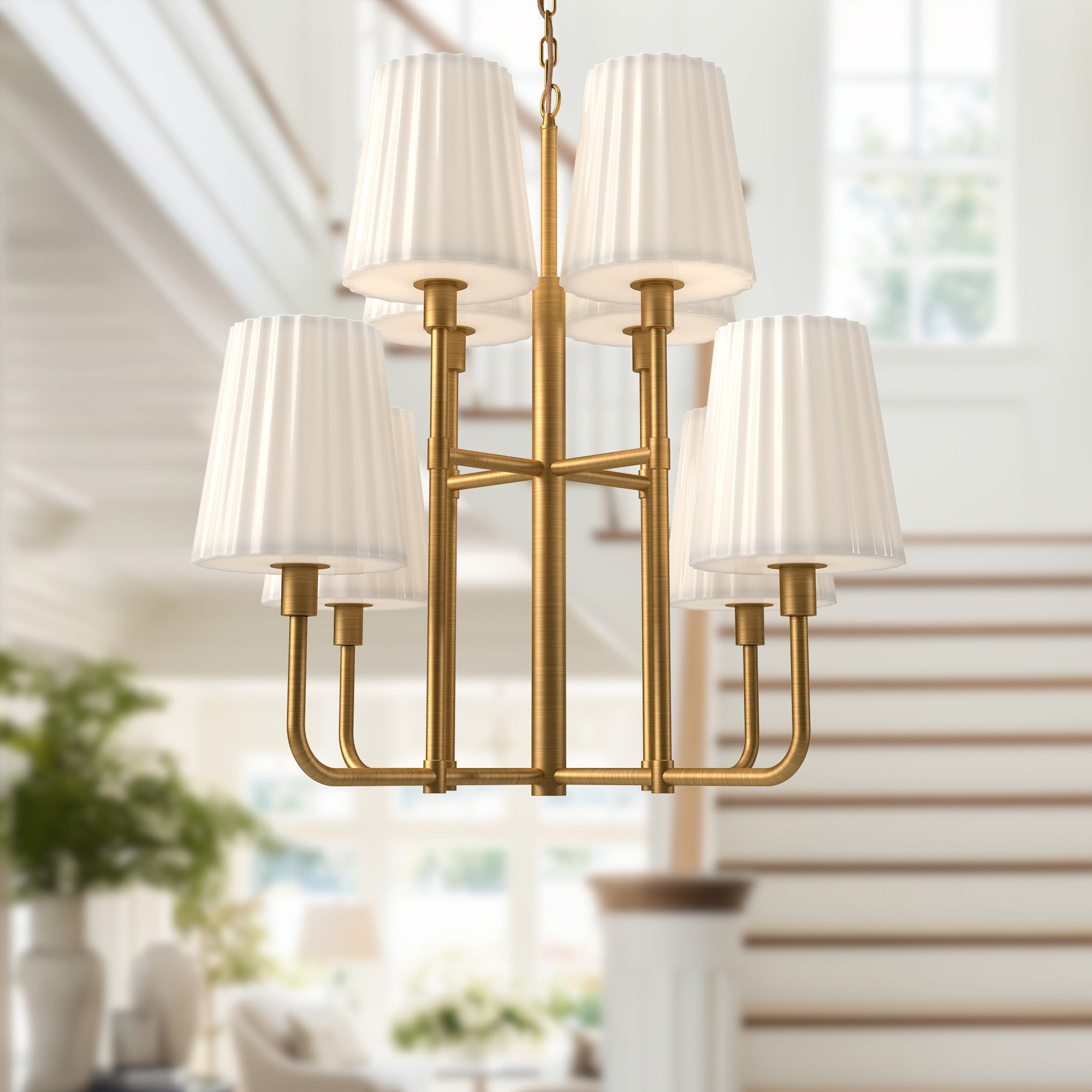 Plisse 30" 8 Lights Chandeliers