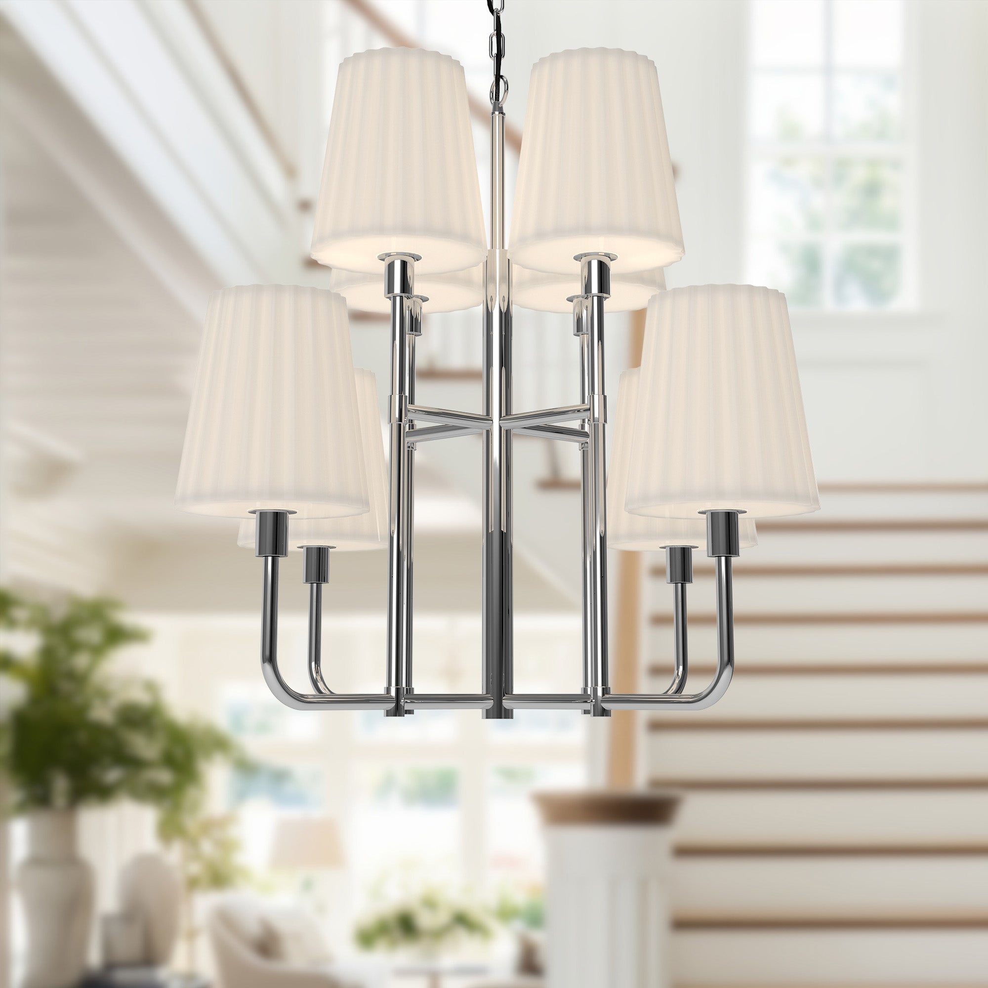 Plisse 30" 8 Lights Chandeliers