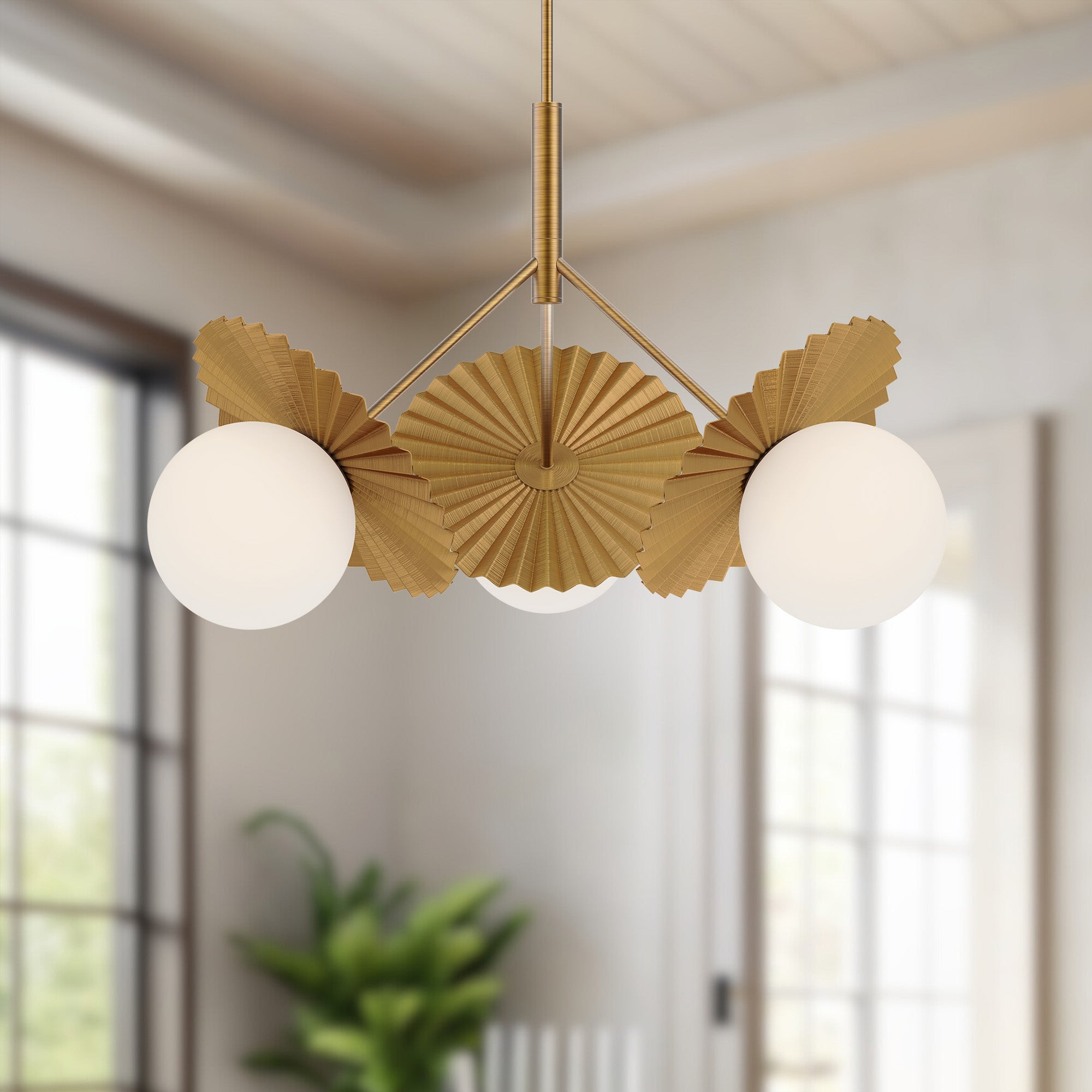 Plume 34" 3 Lights Chandeliers