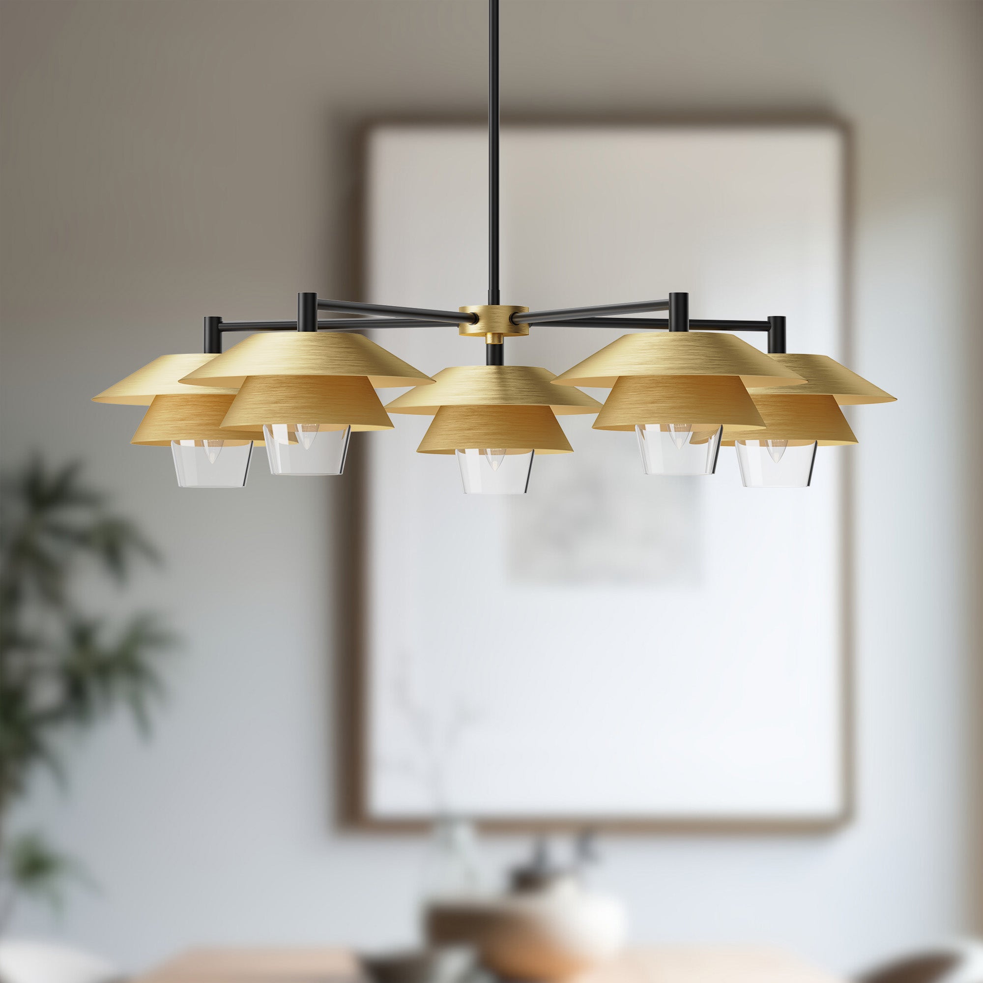 Tetsu 38" 5 Lights Chandeliers